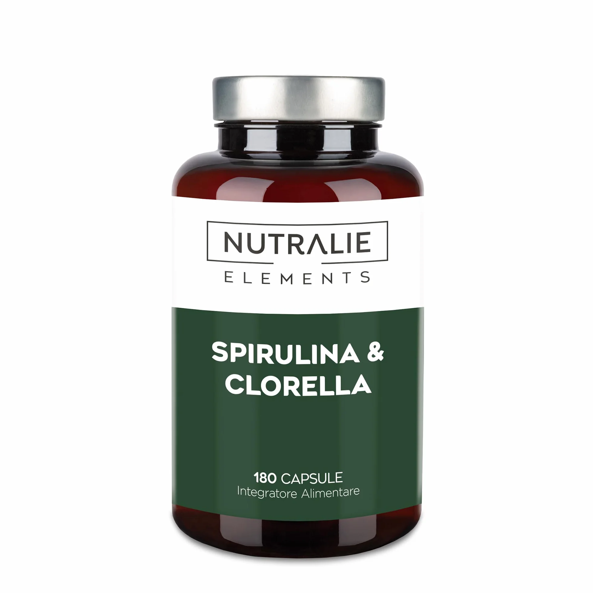 Nutralie Spirulina e Clorella 1800mg 180 Capsule Vegano