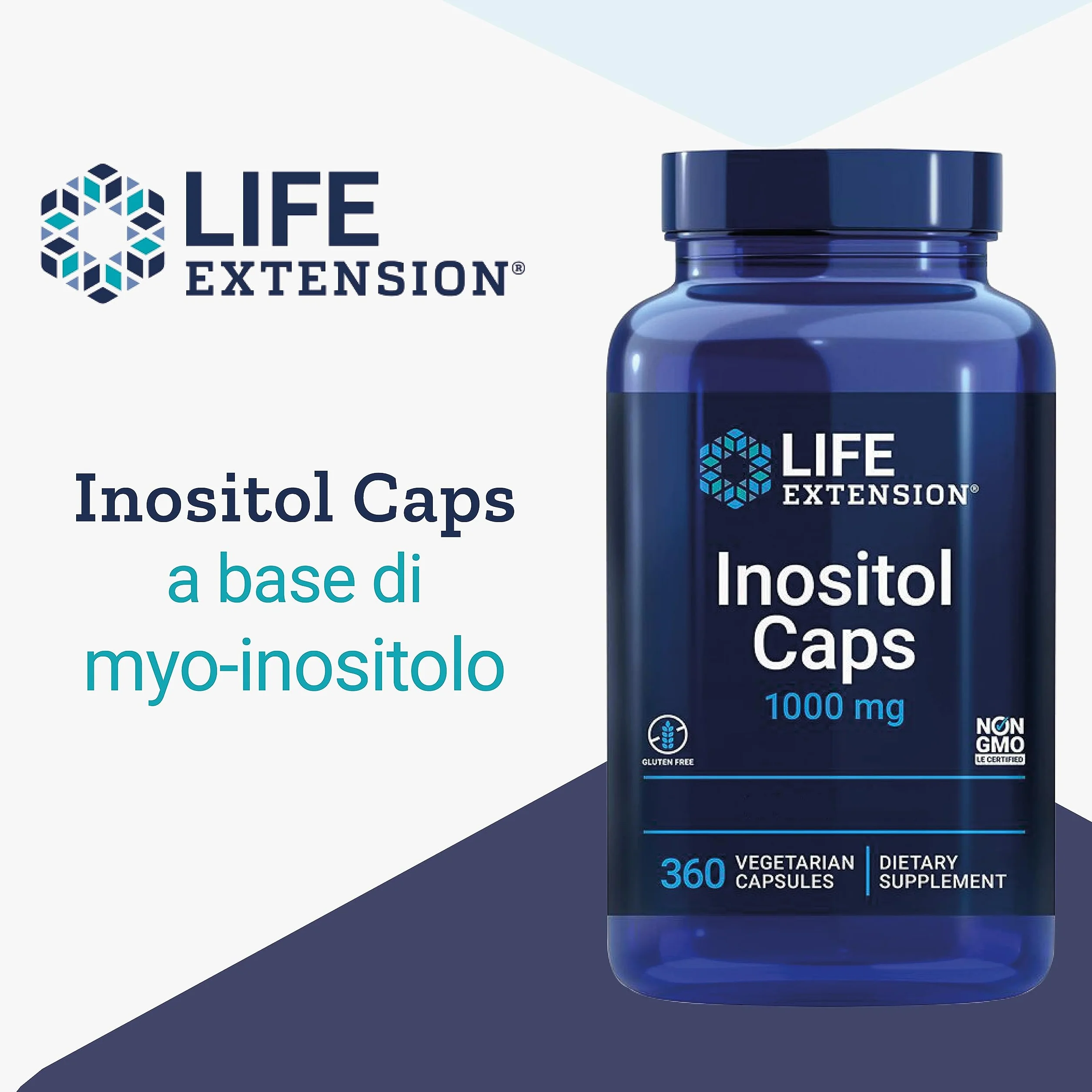 Life Extension Inositol Caps 1000 mg 360 Capsule vegane Senza Glutine