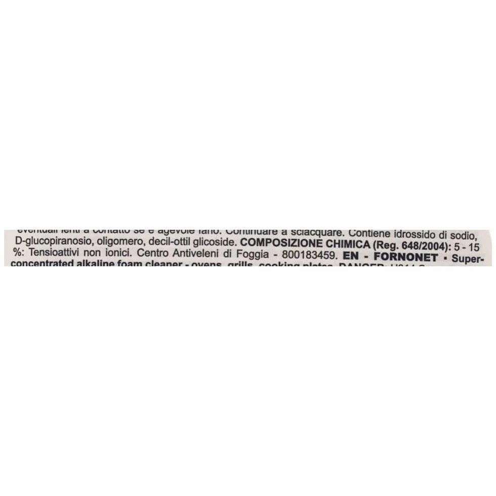 Fornonet, Detergente Alcalino Schiumogeno Super Concentrato per Forni, Grill e Piastre, Ideale per Togliere Residui di Grasso, Olio e Sporco di Cibo Bruciato, Flacone 750 ml (3 Unità)