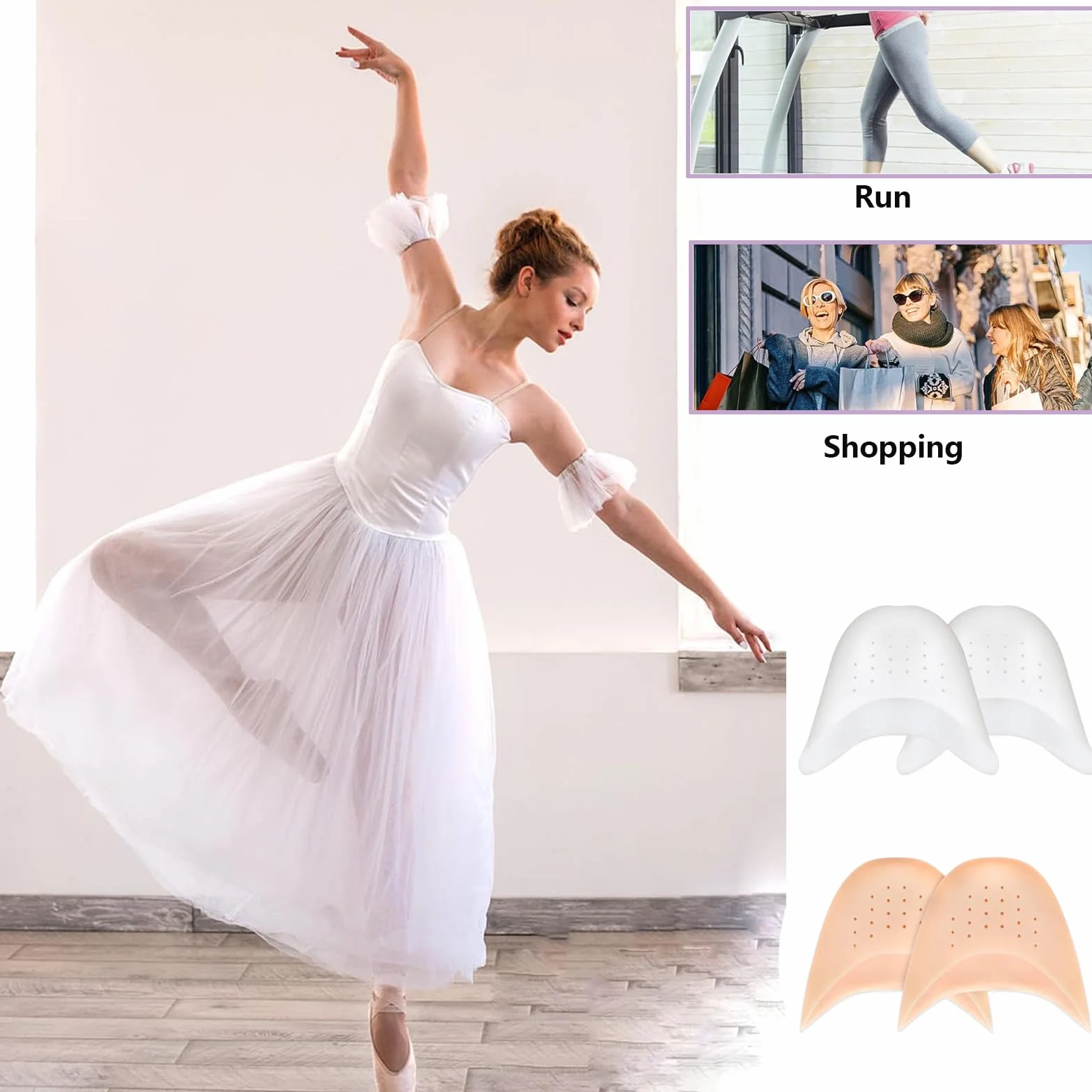 Salvapunte in Silicone Gel Salva Punte,2 Paia Salvapunte in Silicone,Piede Suggerimento Manicotto Per Proteggere Piedi,Copri Dita Salvapunta per Scarpe a Punta Ballet e Danza Classica