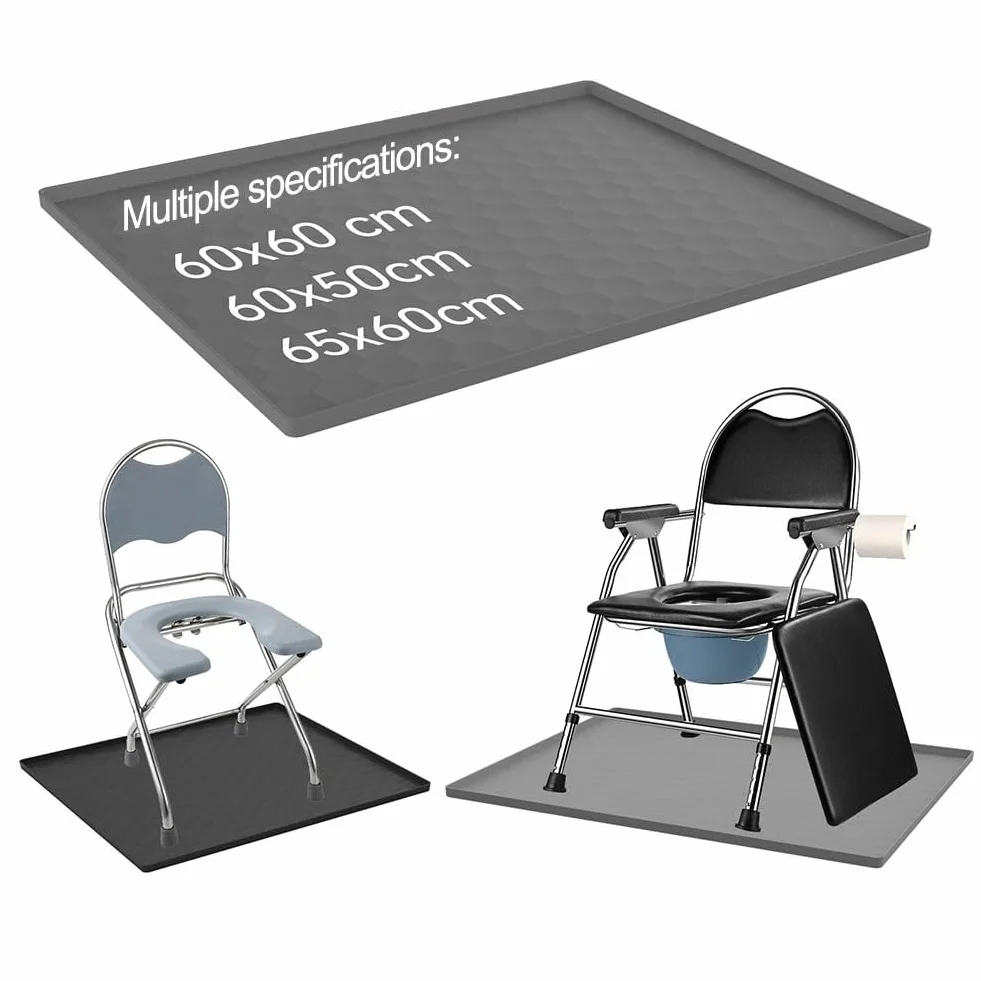 Tappetino protettivo in silicone 60x50 cm nero con bordo rialzato