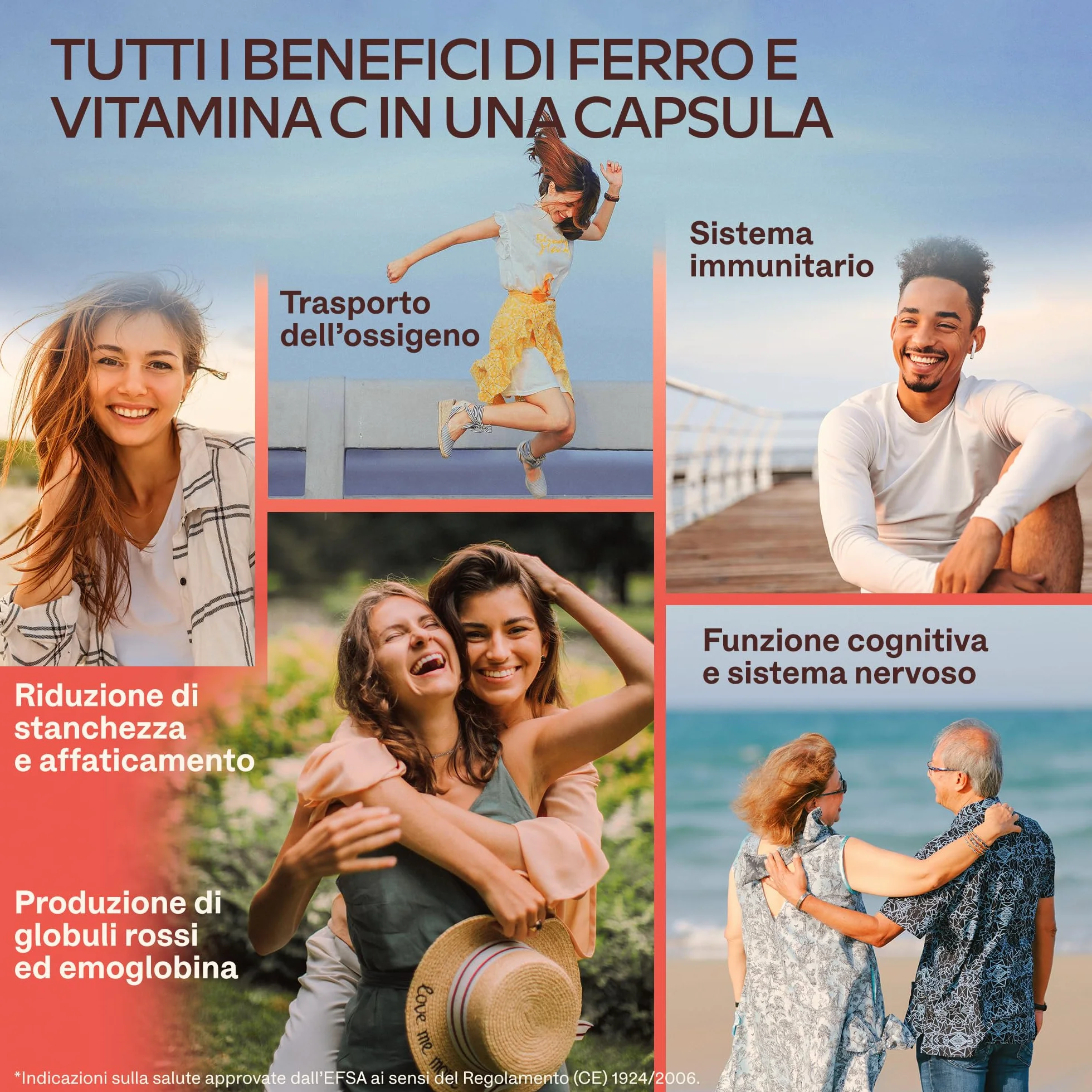 Integratore Ferro e Vitamina C Naturale - Ferro Bisglicinato 42mg Integratori Stanchezza Fisica e Mentale, Globuli Rossi, Sistema Immunitario - Ferro Integratore Forte Alto Assorbimento - 120 Capsule