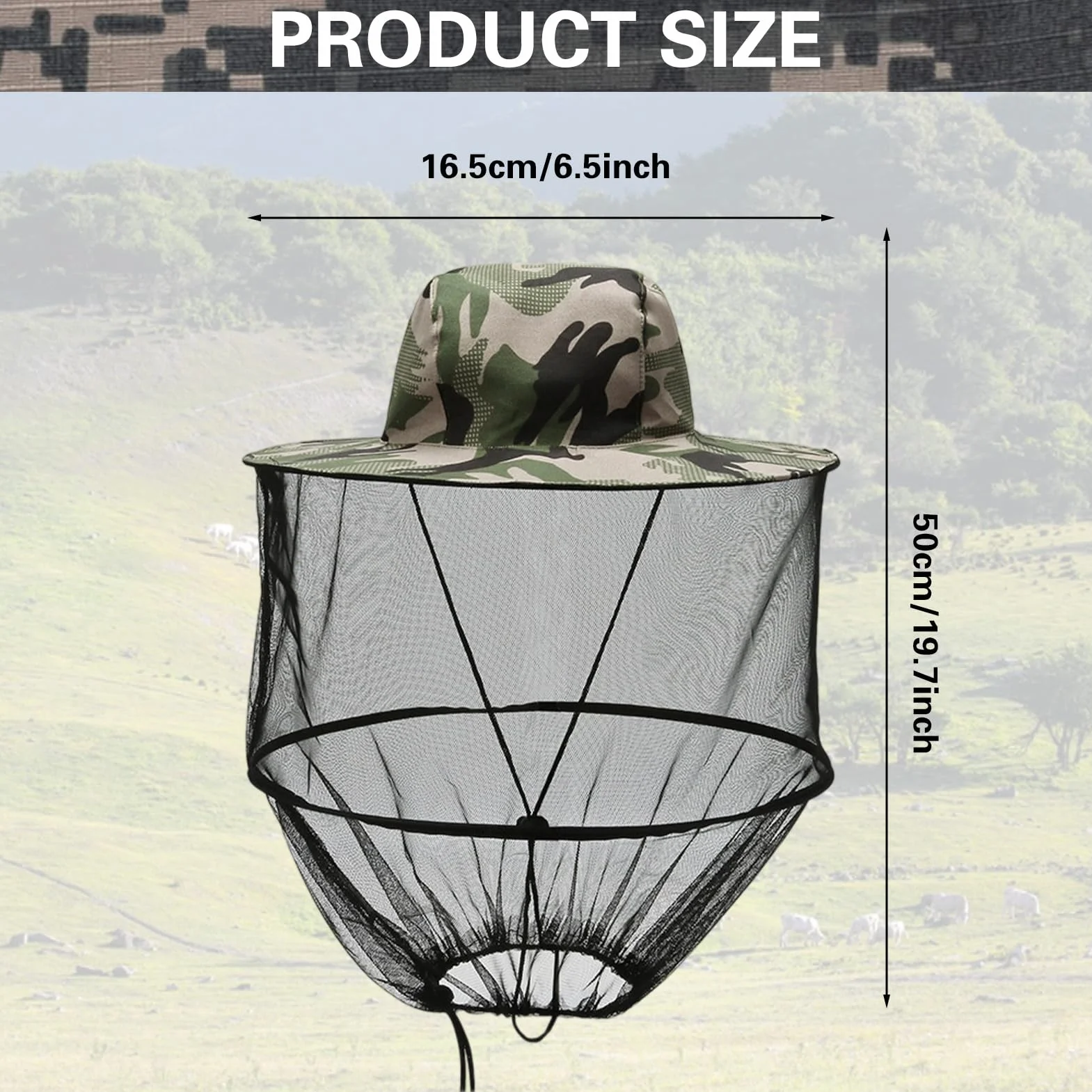 Cappello da apicoltore con velo zanzariera tesa larga protezione solare anti-zanzare