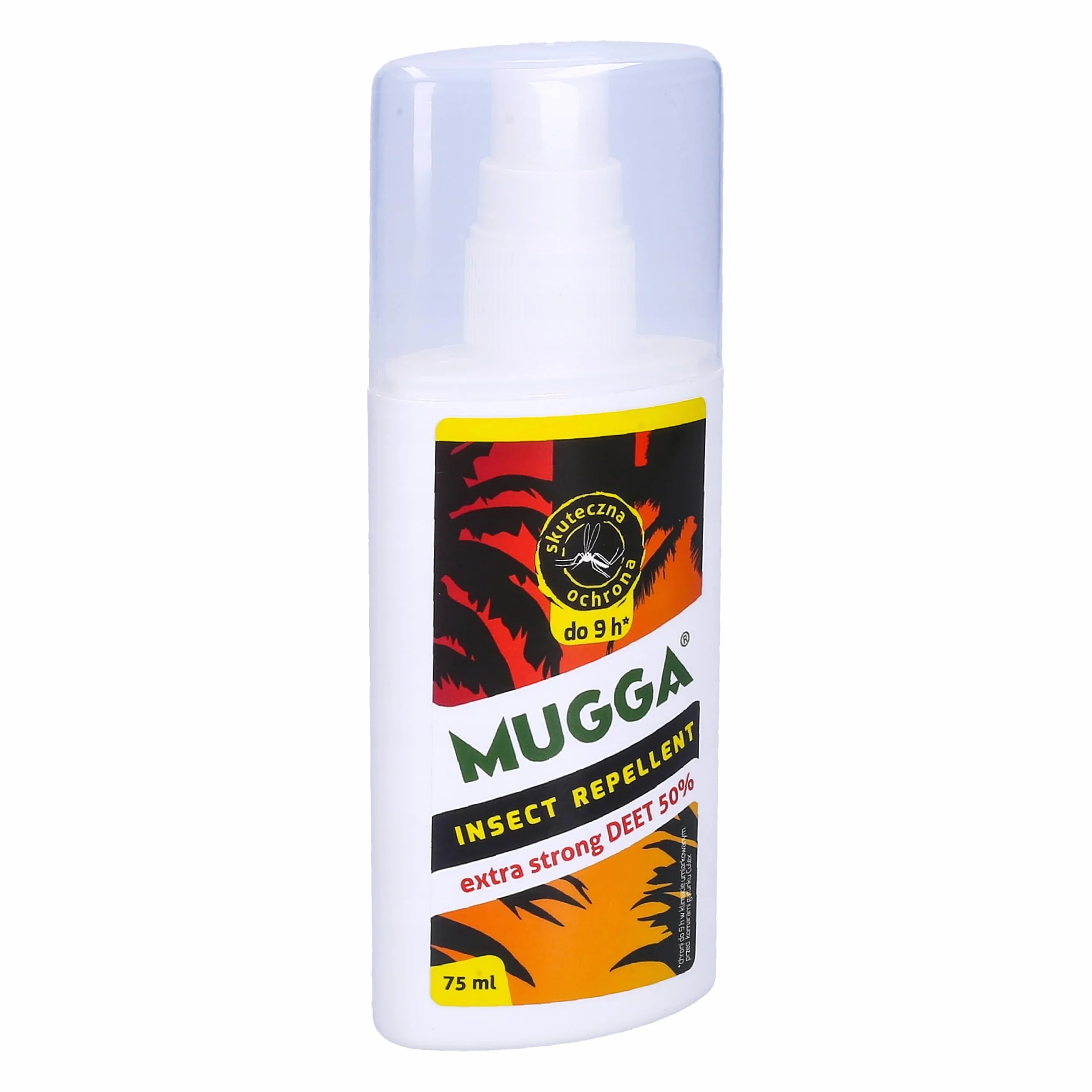 Mugga Spay Repellente per Insetti 75 ml 50% Extra Strong Anti Zanzare