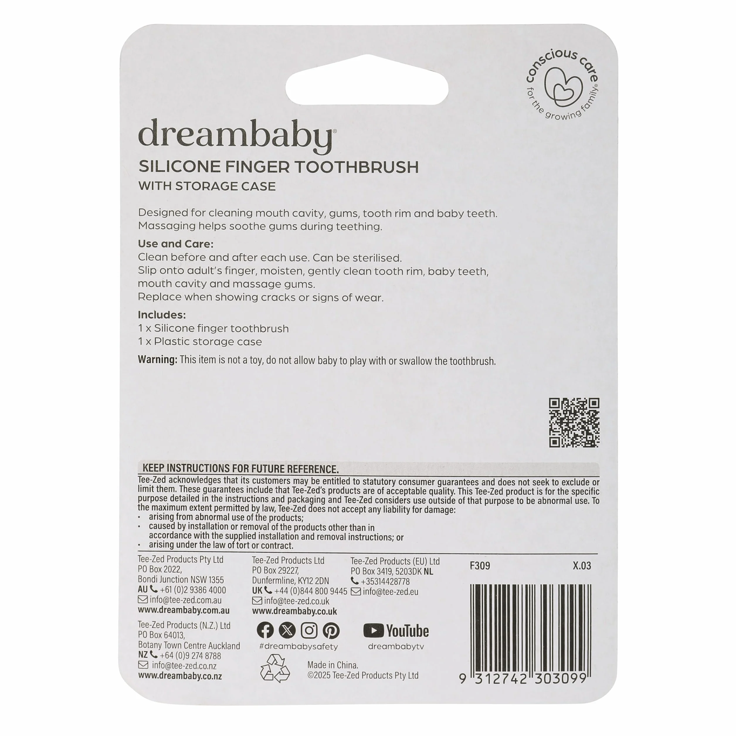 Dreambaby Silicone Finger Toothbrush