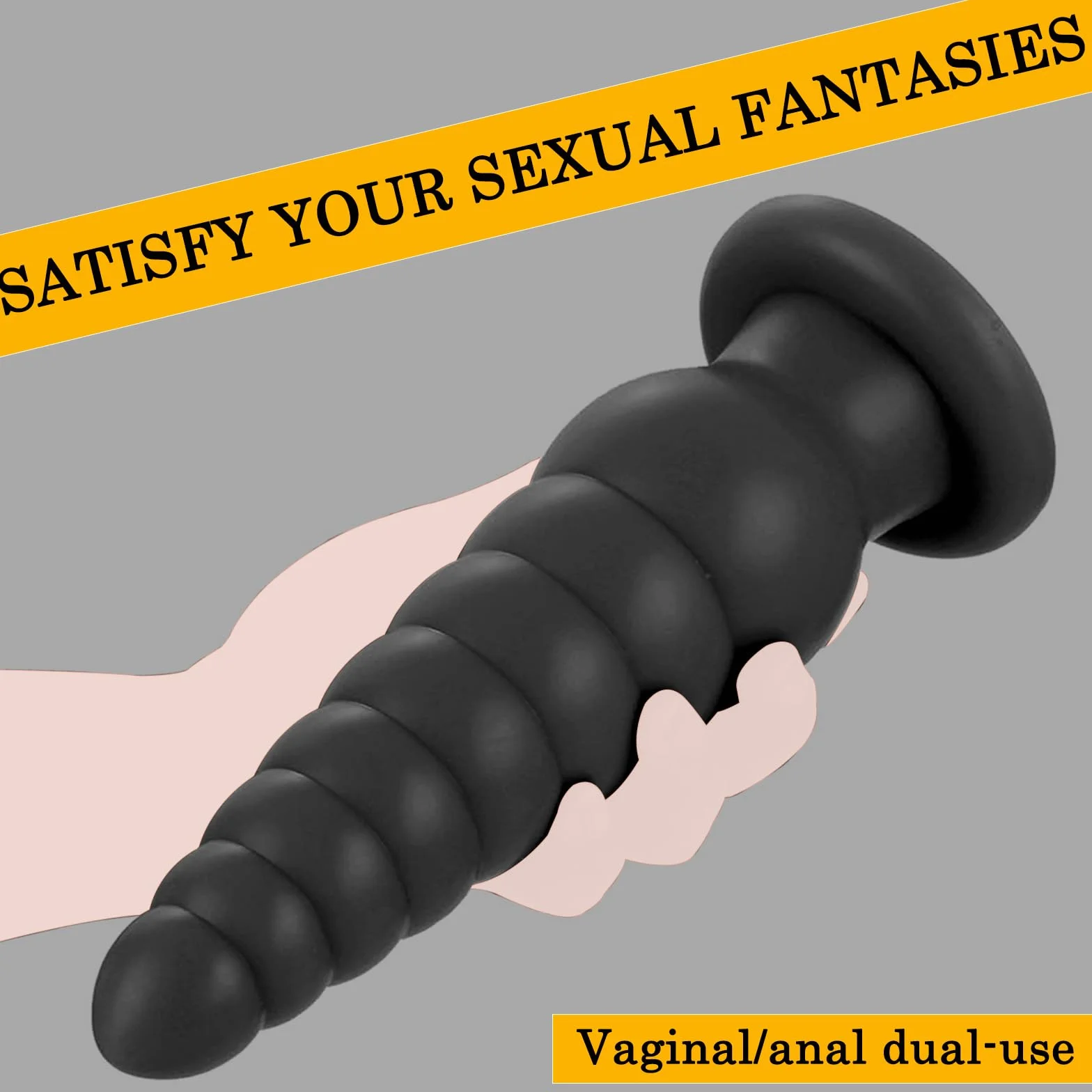 BDSMYOU Plug Anale Dildo Anale Dildo XXL Gigante con 8 Palline Anali e Ventosa,Sex Toys Extra Large Dilatatore Ano per Donna Uomo,Toys Sessuali per Donna Uomini Coppie (Nero)