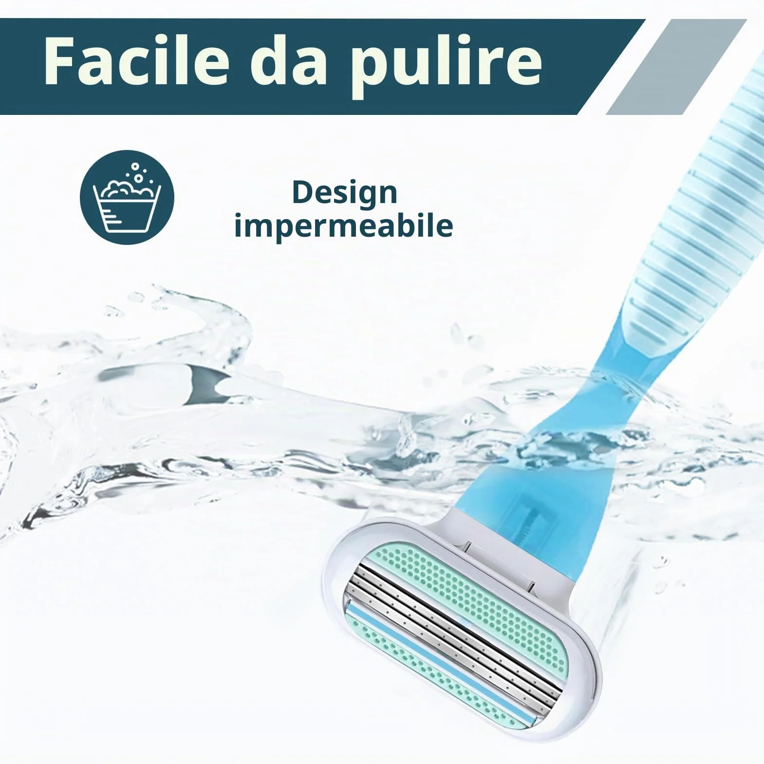 8 Lamette Ricambio Rasoio Donna, Lame Rasoio Venus Universali Testine a 3 Lame con Striscia Idratante, Lame Lavabili e Riutilizzabili, Facili da Sostituire, Ideali per Uso Quotidiano (Blu)