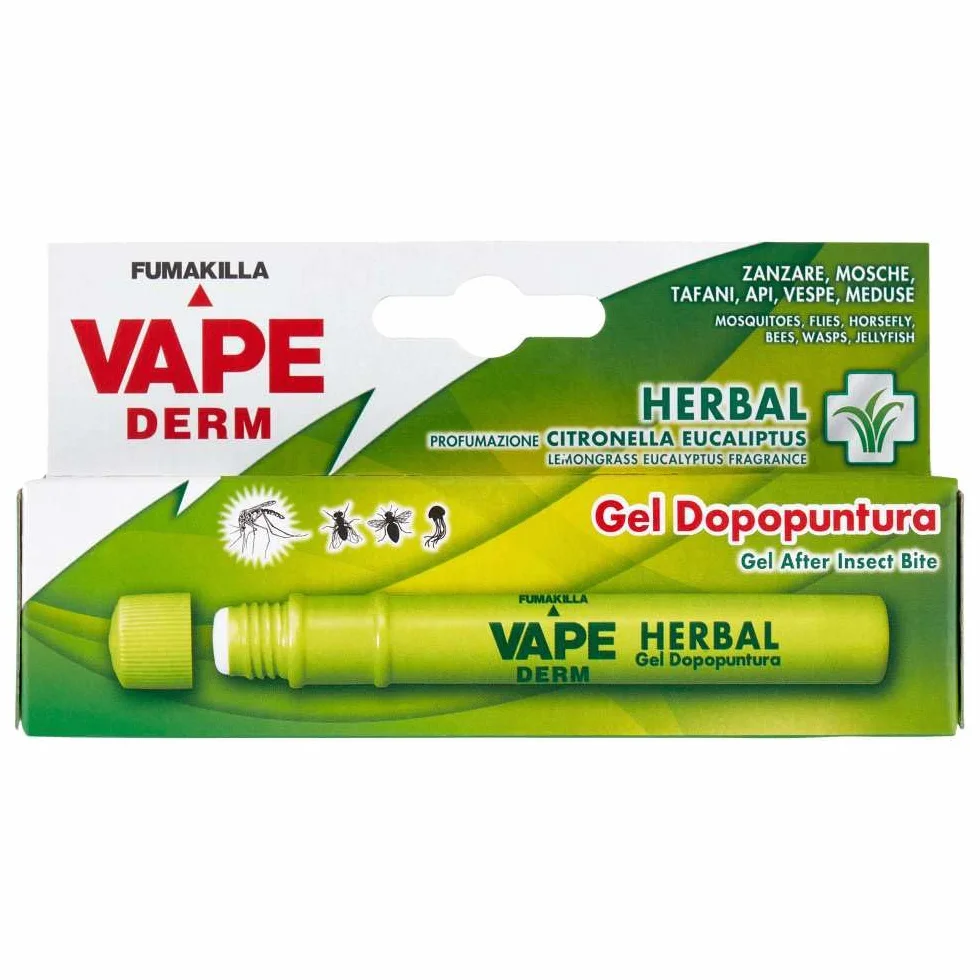 GEL DOPO PUNTURA VAPE DERM HERBAL 10 ml per PUNTURE ZANZARE MEDUSE VESPE