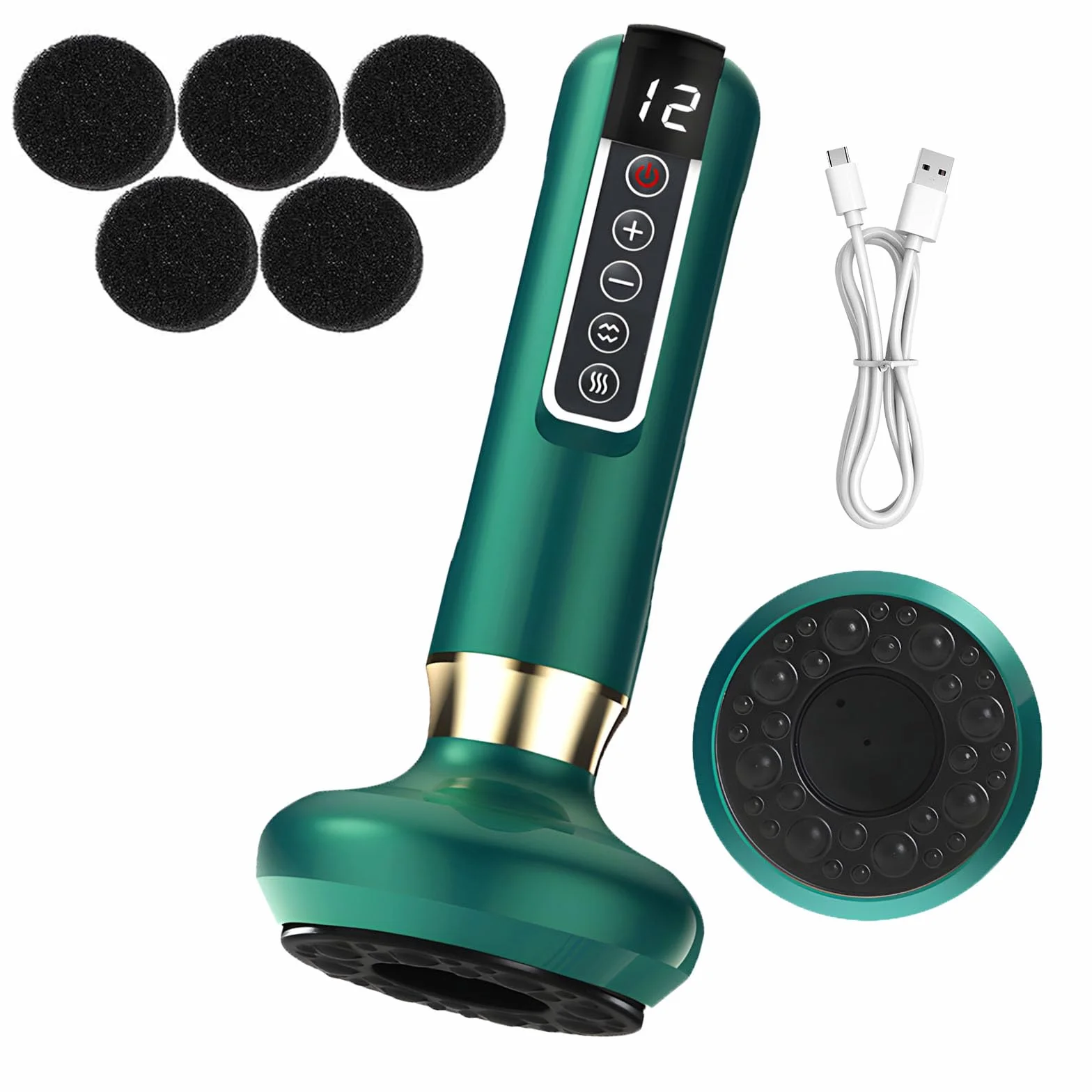 Dispositivo di Massaggio Elettrico a Bolle, Massaggiatore Anticellulite per Gambe/Addome/Mani, Dispositivo Anticellulite, Fotocamera di Drenaggio Linfatico con 12 Programmi e 4 Modalità