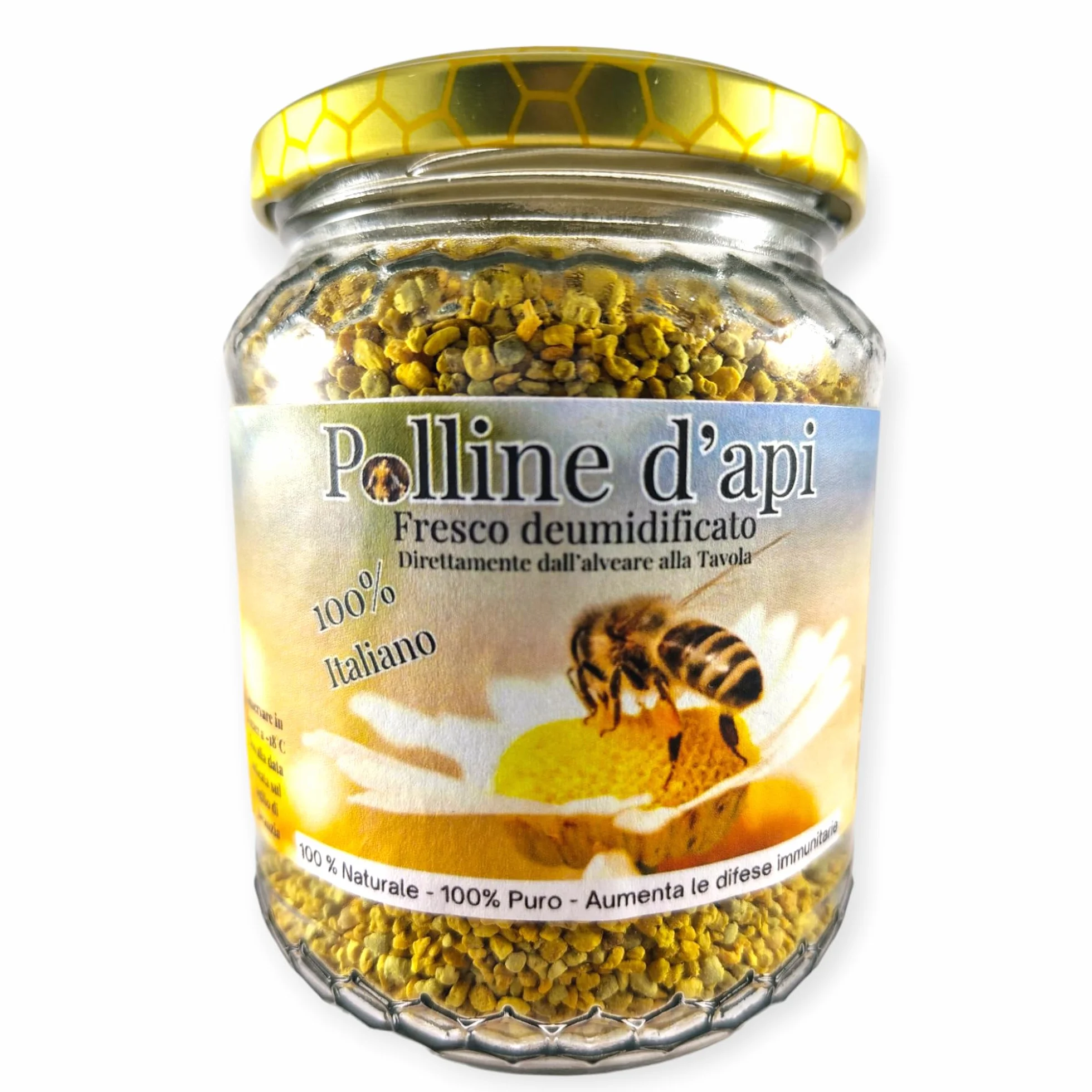 Polline d'Api Italiano Calabrese 200g Puro Senza Additivi Ricco di Proteine Minerali