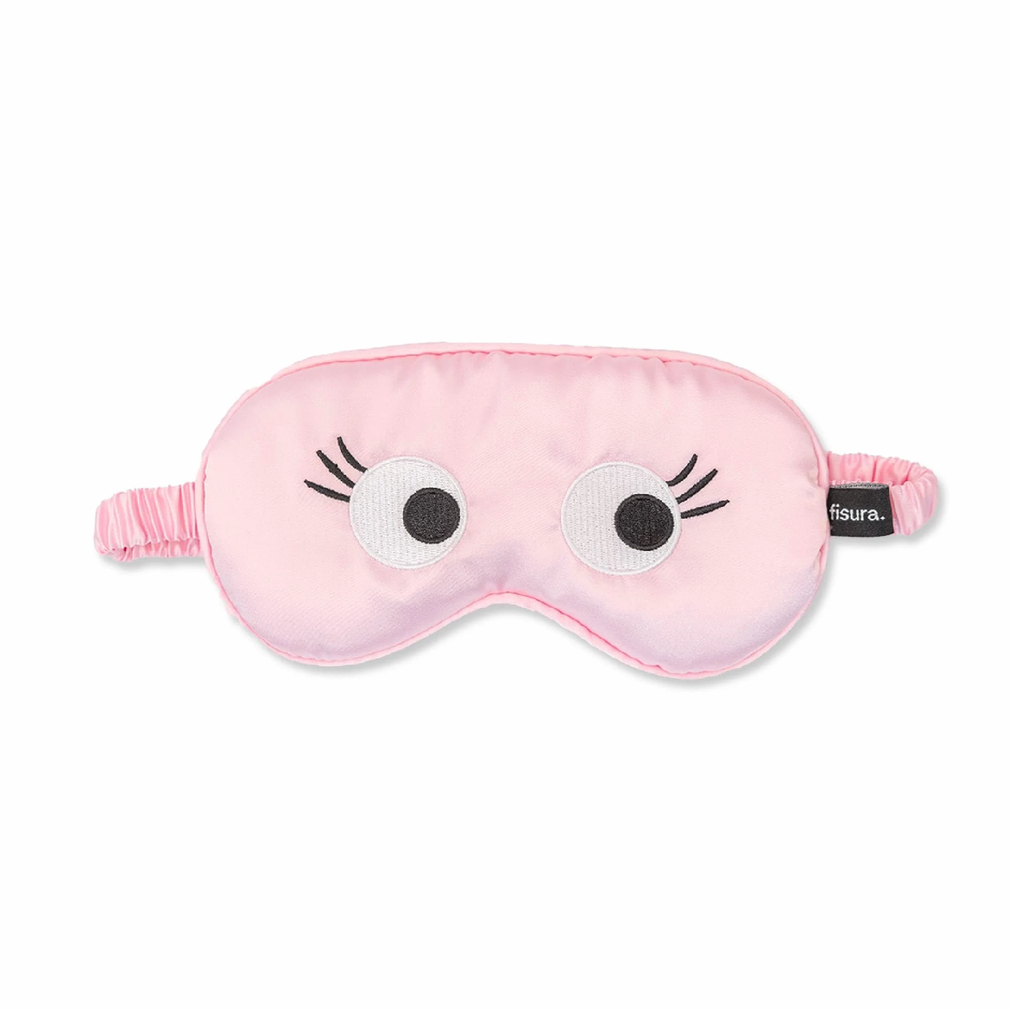 Mascherina da notte rosa con design occhi 20x10 cm fascia elastica