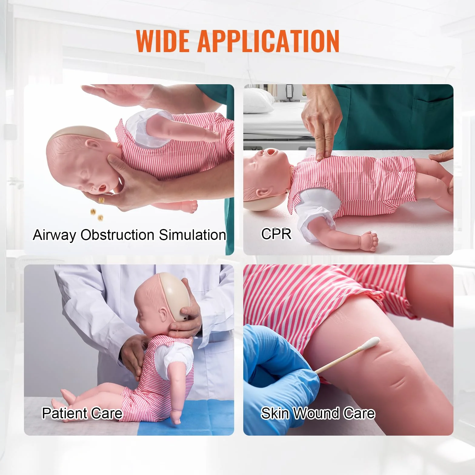 VEVOR Manichino neonatale per addestramento RCP, pratica manovra Heimlich e rianimazione cardiopolmonare