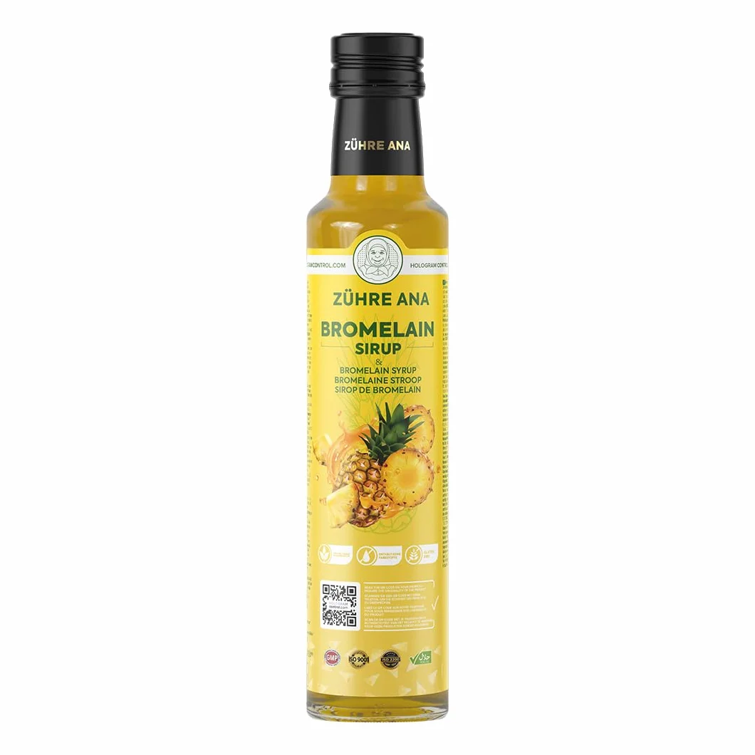Zühre Ana® Sciroppo di bromelina con coenzima Q10, estratto di mate, L-carnitina e aroma di ananas naturale - Vegano