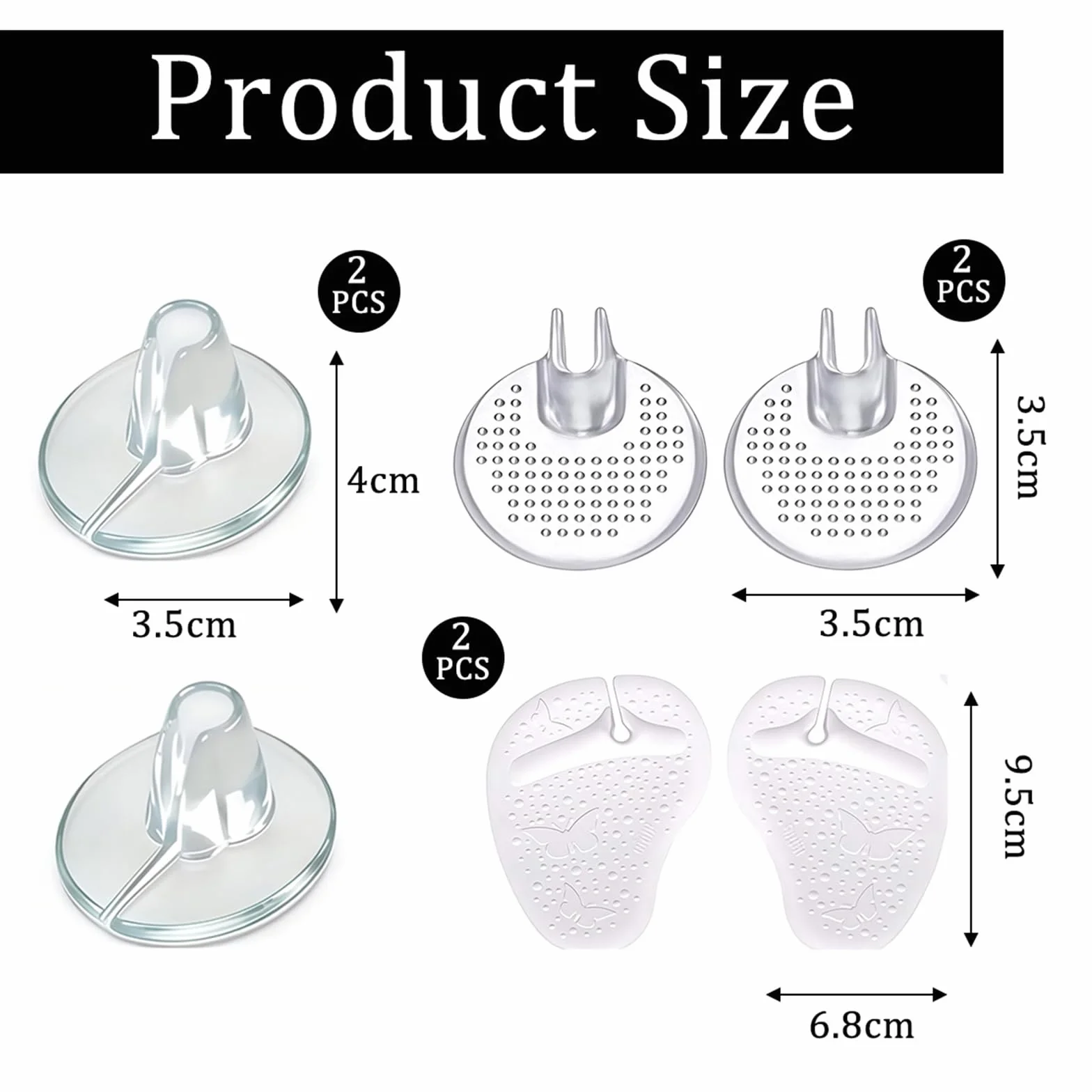 Separatori per Dita in Silicone Trasparenti, Protezioni per Dita dei Piedi per Sandali, Cuscinetti in Gel Antiscivolo