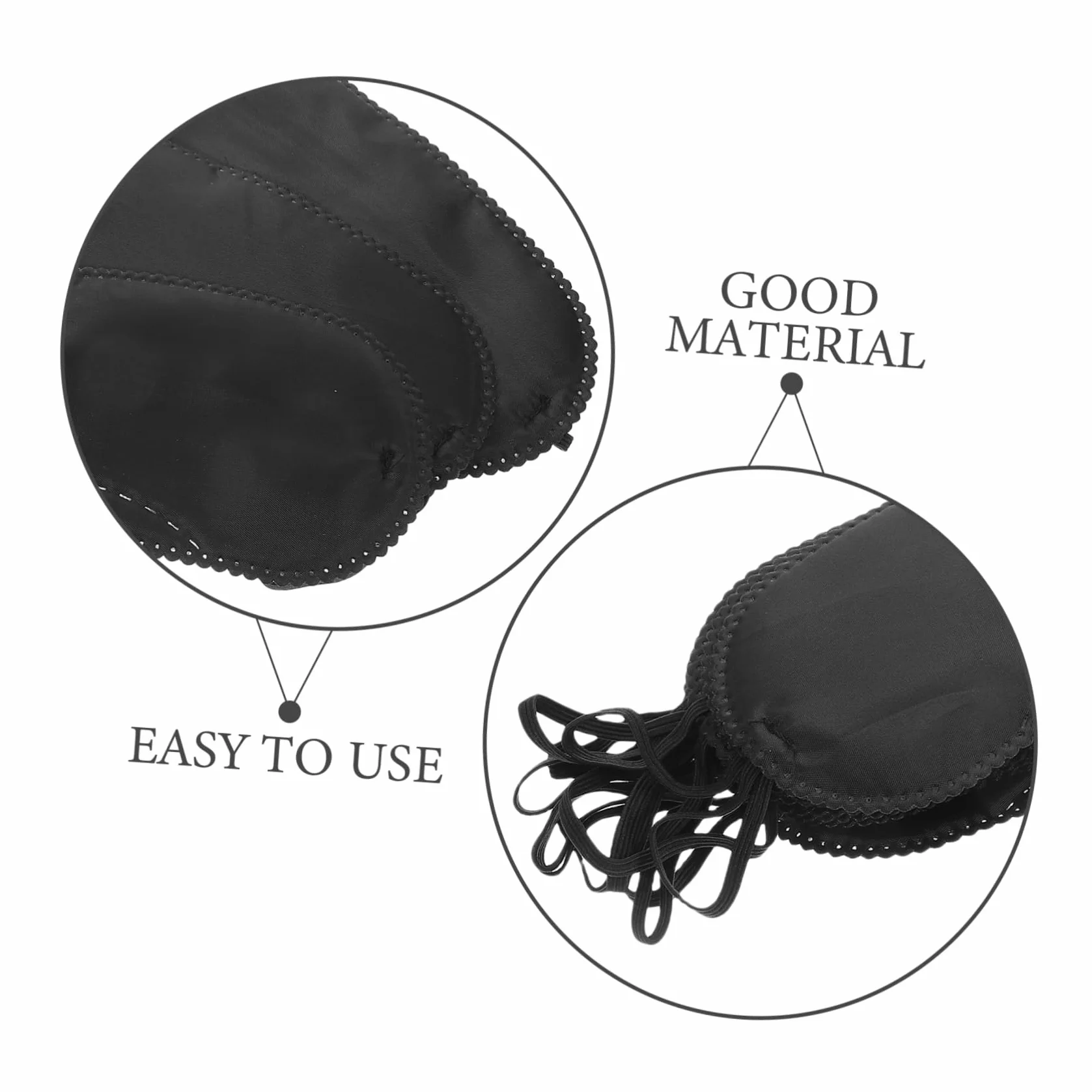 Maschera per Gli Occhi da Gioco in Tessuto Morbido Regolabile Nero 18.5x7.5cm 12 Pezzi