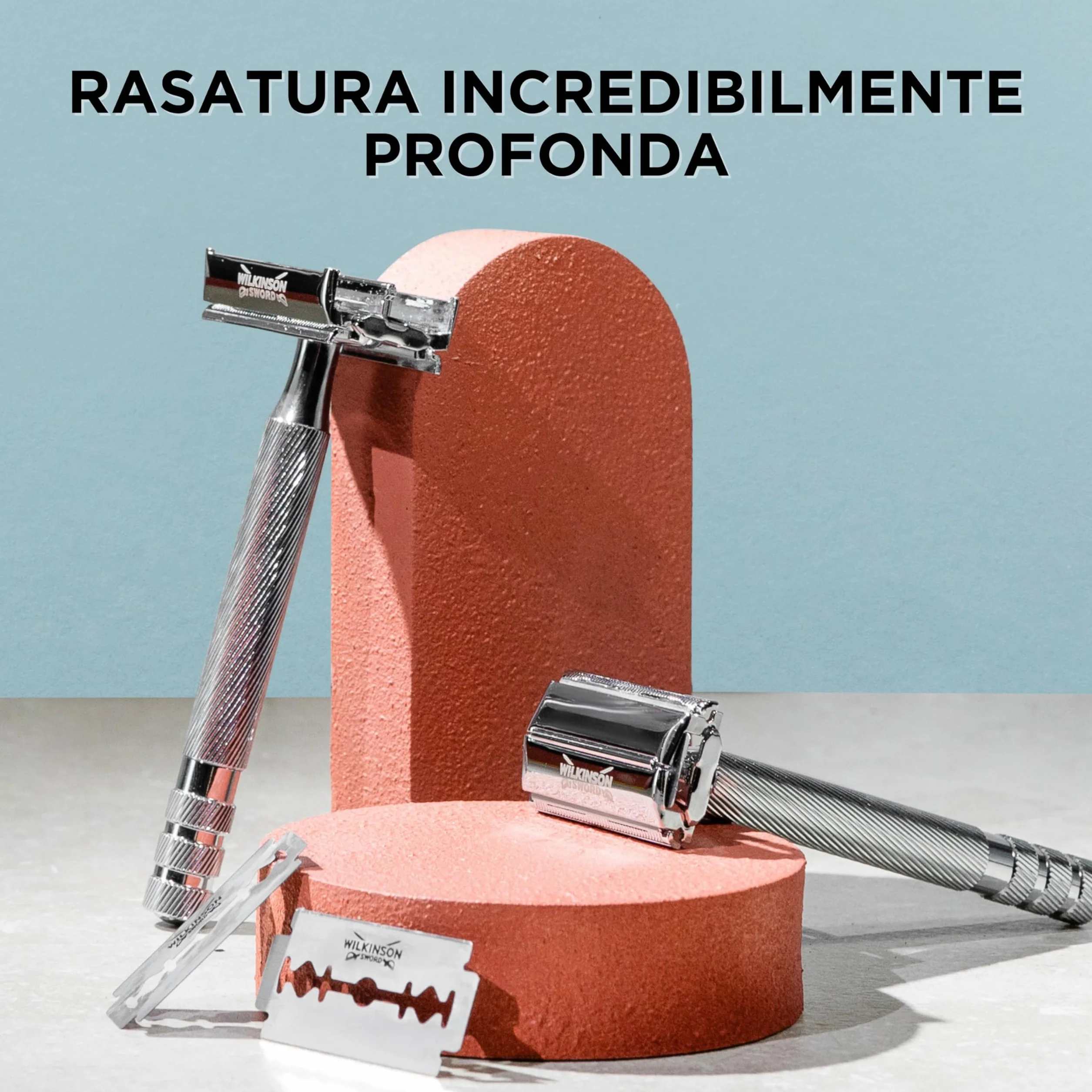 Wilkinson Sword - Rasoio The Edger - Confezione con 1 manico e 5 lame di ricarica