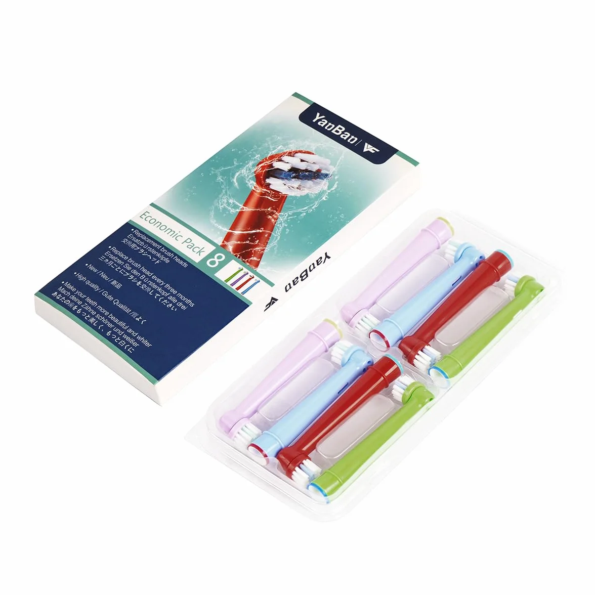 YanBan 8 pezzi Testina per spazzolino per bambini per Oral B, testine di ricambio per Braun kids spazzolino elettrico