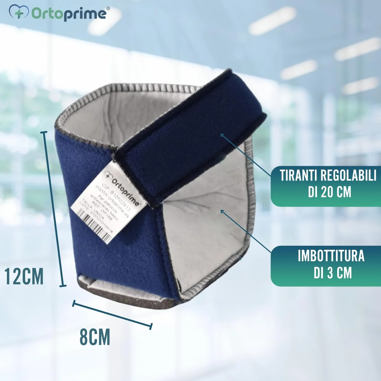 OrtoPrime PACK 1 Paia Talloniera Antidecubito - Cavigliera Ortopedica - Proteggi Tallone - Proteggi Gomito - Gomitiera Antidecubito - Cuscinetti Tallone - Cuscini Ortopedici per Tallone