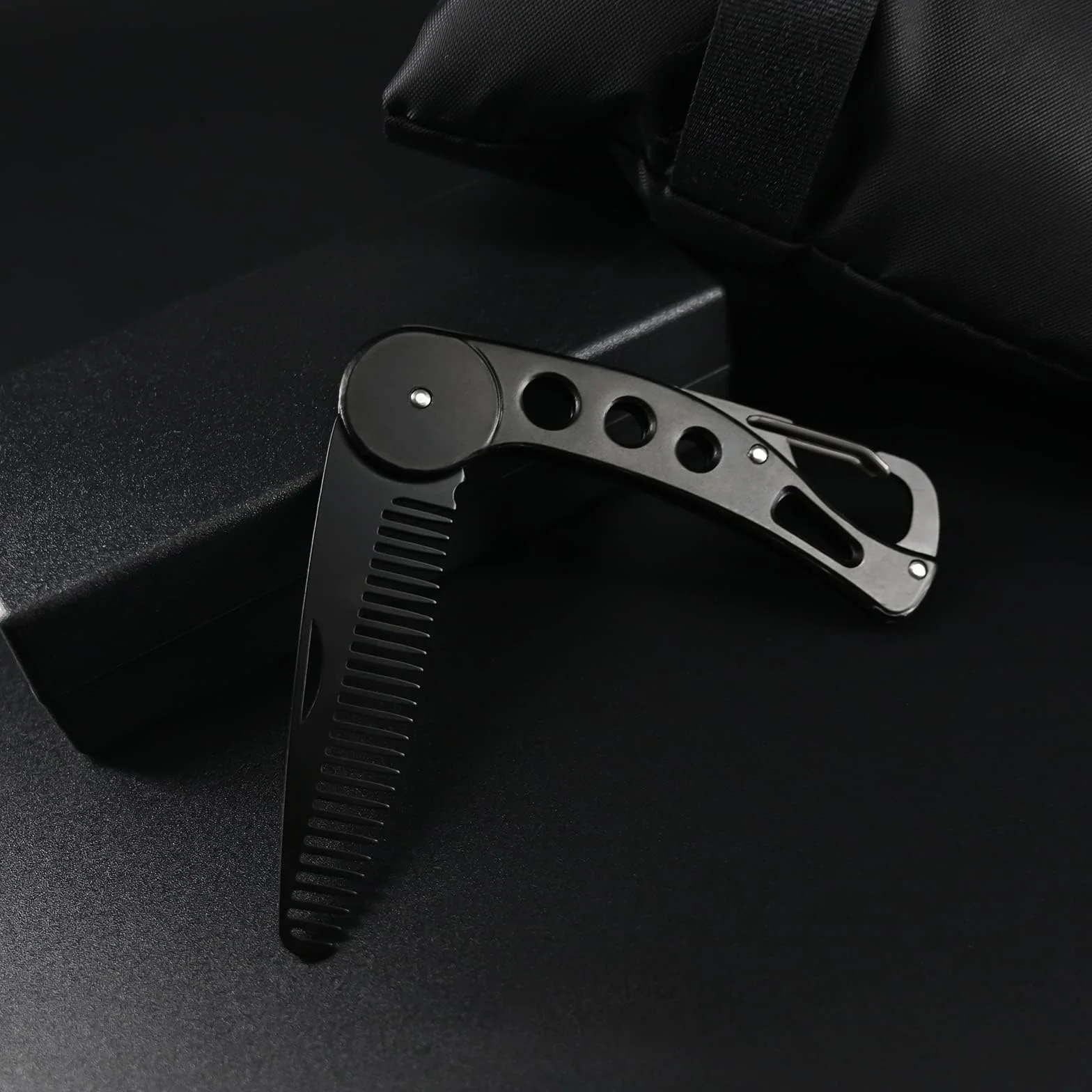 Pettine da barba pieghevole in acciaio inossidabile antistatico 9,5 cm