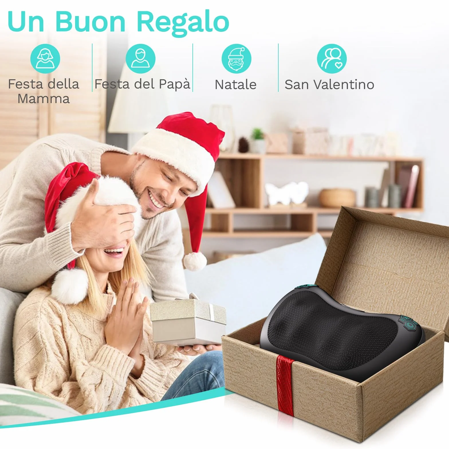TAKRINK Cuscino Massaggiatore Elettrico Cervicale per Collo e Schiena con 8 Nodi Shiatsu, 3 Velocità Regolabili, Cambio di Direzione Automatico, Rilassarsi Muscolare Adatto a Casa Ufficio