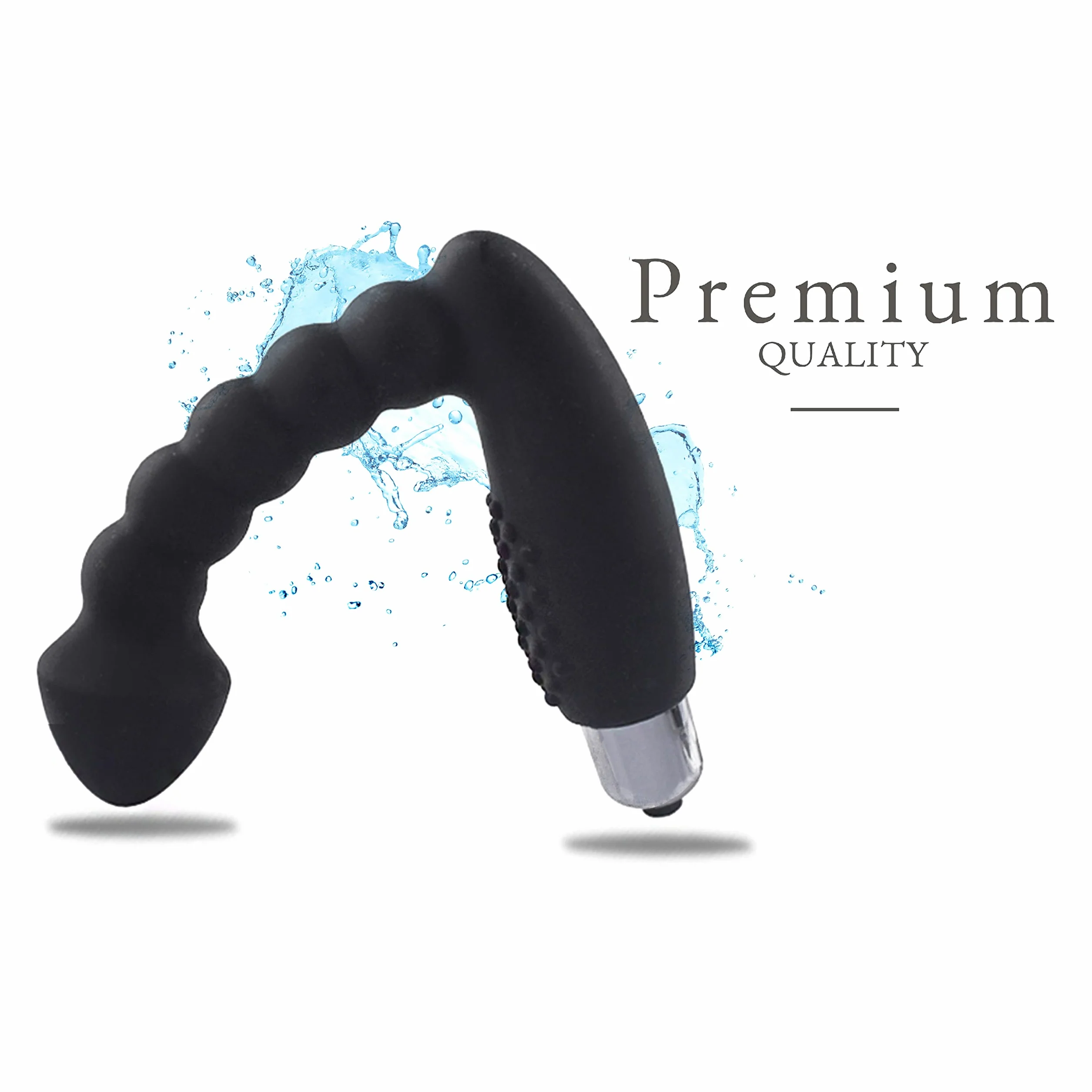 Vibratore prostatico FOPS nero in silicone – Vibratore anale con forte stimolazione prostatica per uomini profondità di inserimento 10 cm | Plug anale prostatico A11-9