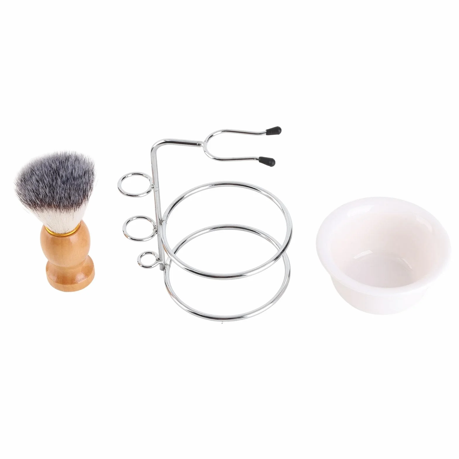 Porta Pennello Barba, Kit Ciotola per Sapone Barba con Design Montabile a Parete per Uomo, Set di Strumenti Portatili per Rasatura Bagnata o Asciutta