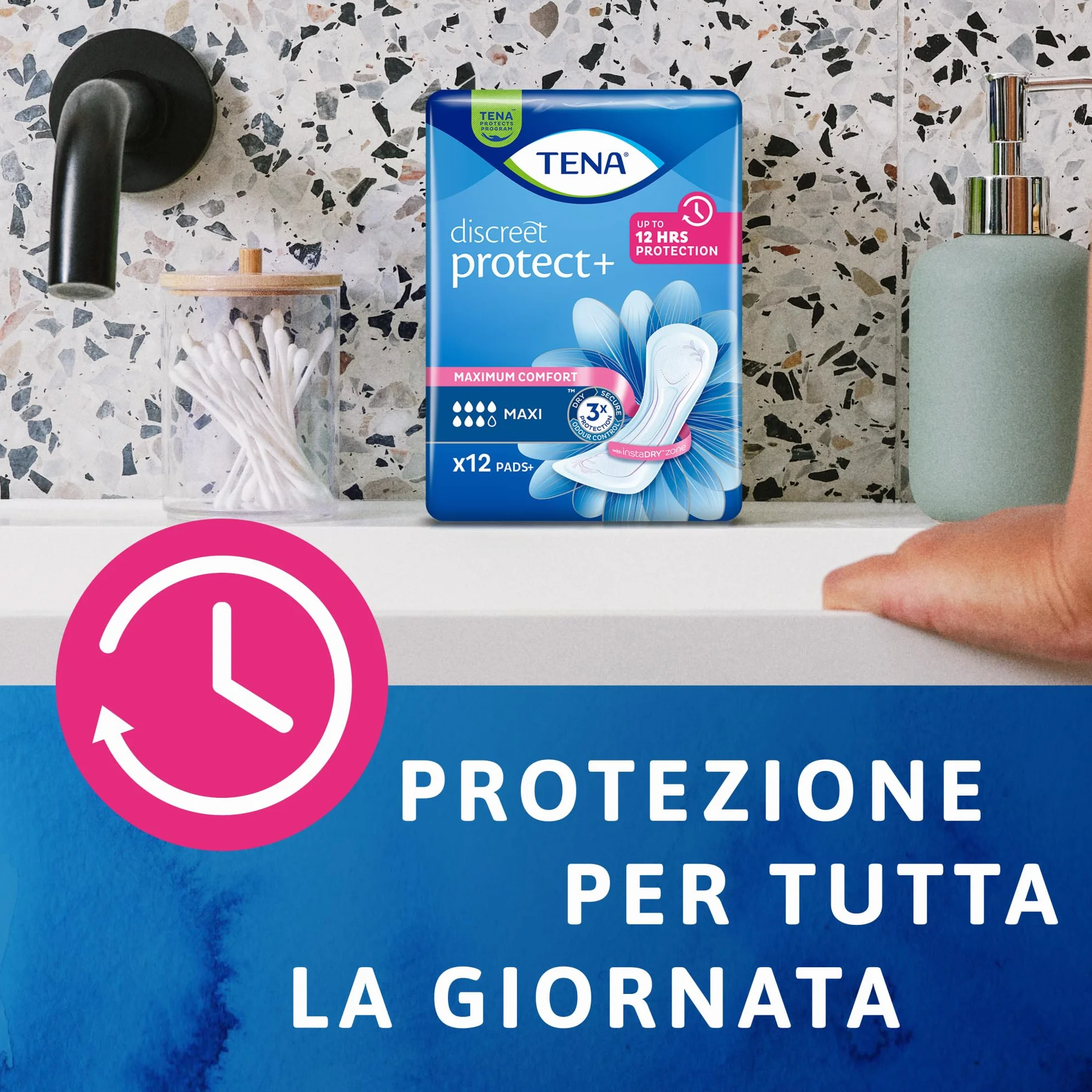 TENA Discreet Maxi Assorbenti per Perdite Urinarie Femminili, 12 Pezzi