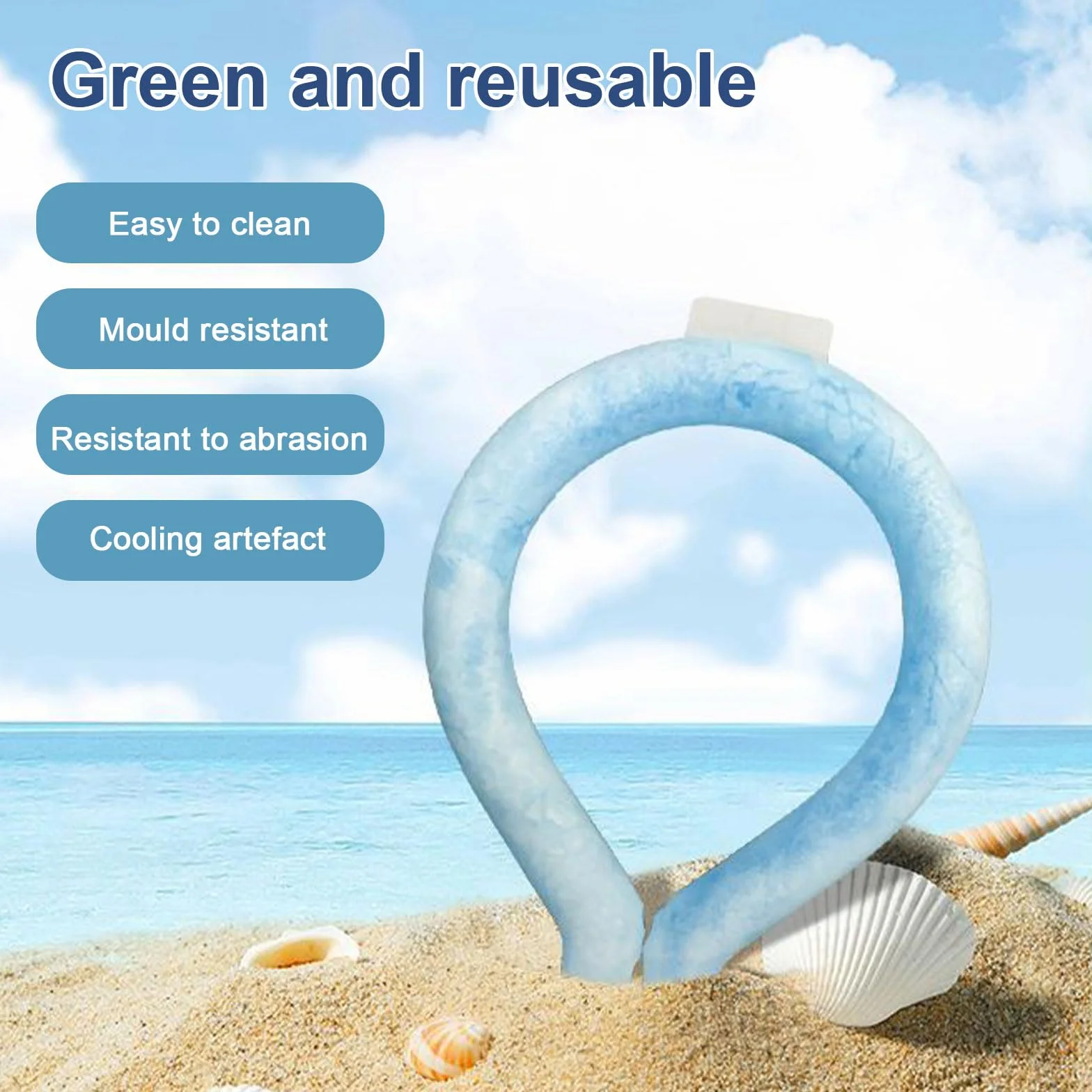 Tubo di Raffreddamento del Collo,Tubo di Ghiaccio del Collo Fisico 18°C Dispositivo di Raffreddamento, Reusable Cooling Ring, Raffreddatore Veloce