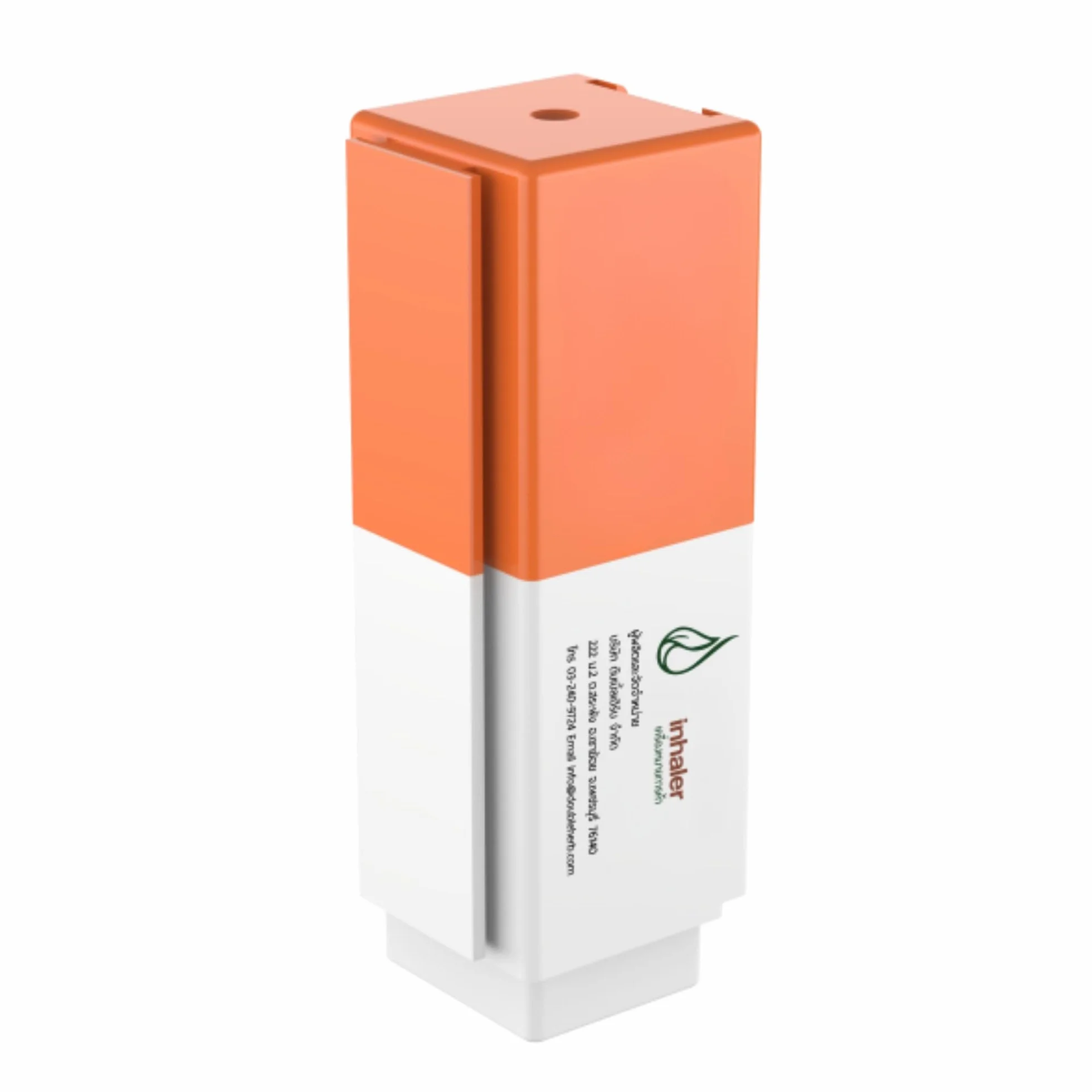 Thai Inhaler - Innovativo inalatore nasale con doppio sistema a innesto, con oli essenziali, portatile, compatto e combinabile, aromaterapia to-go (Arancia)