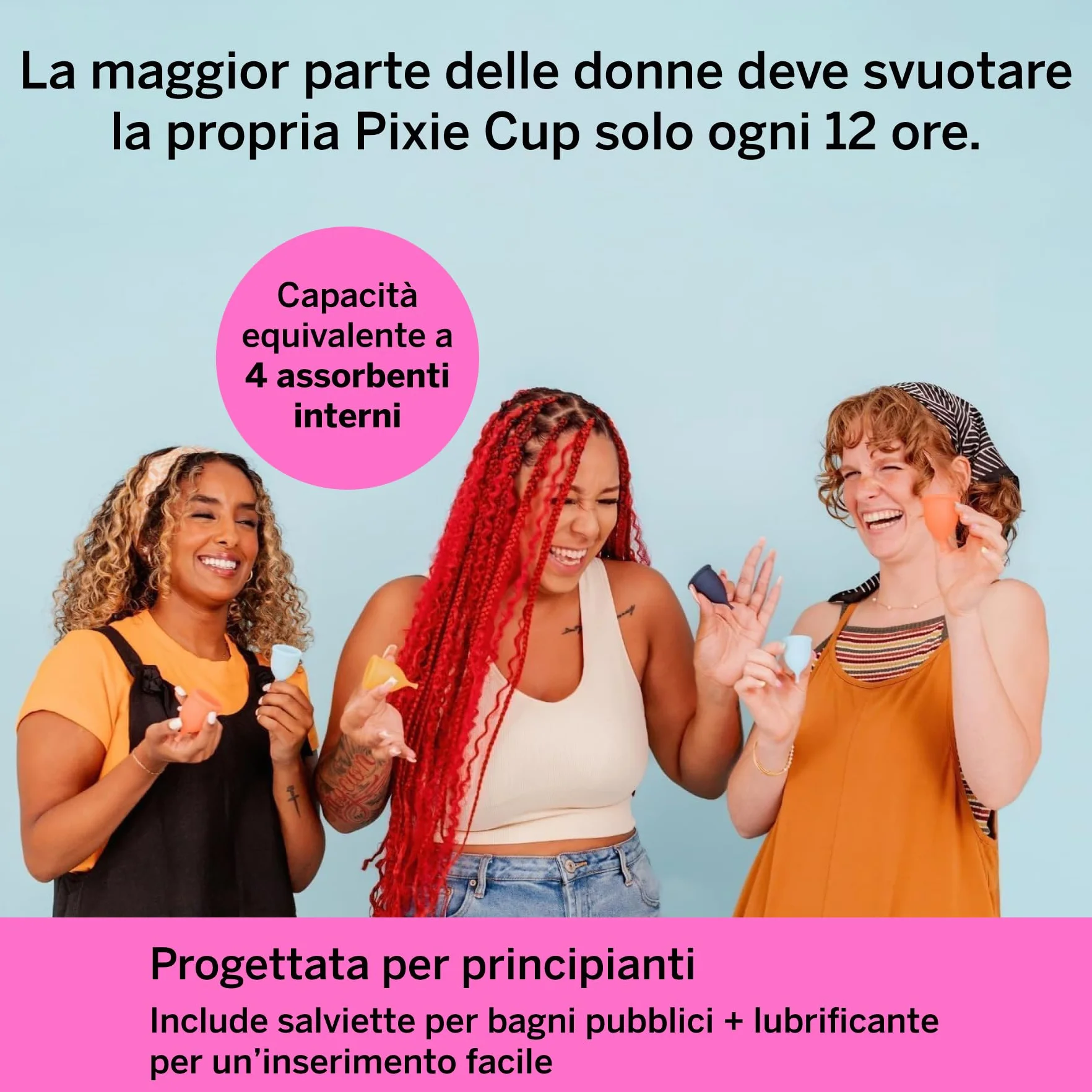 Pixie Cup - Coppetta Mestruale Morbida e Sicura Riutilizzabile - Silicone 100% di Grado Medico - Comprane Una, Ne Doniamo Una (Piccolo)