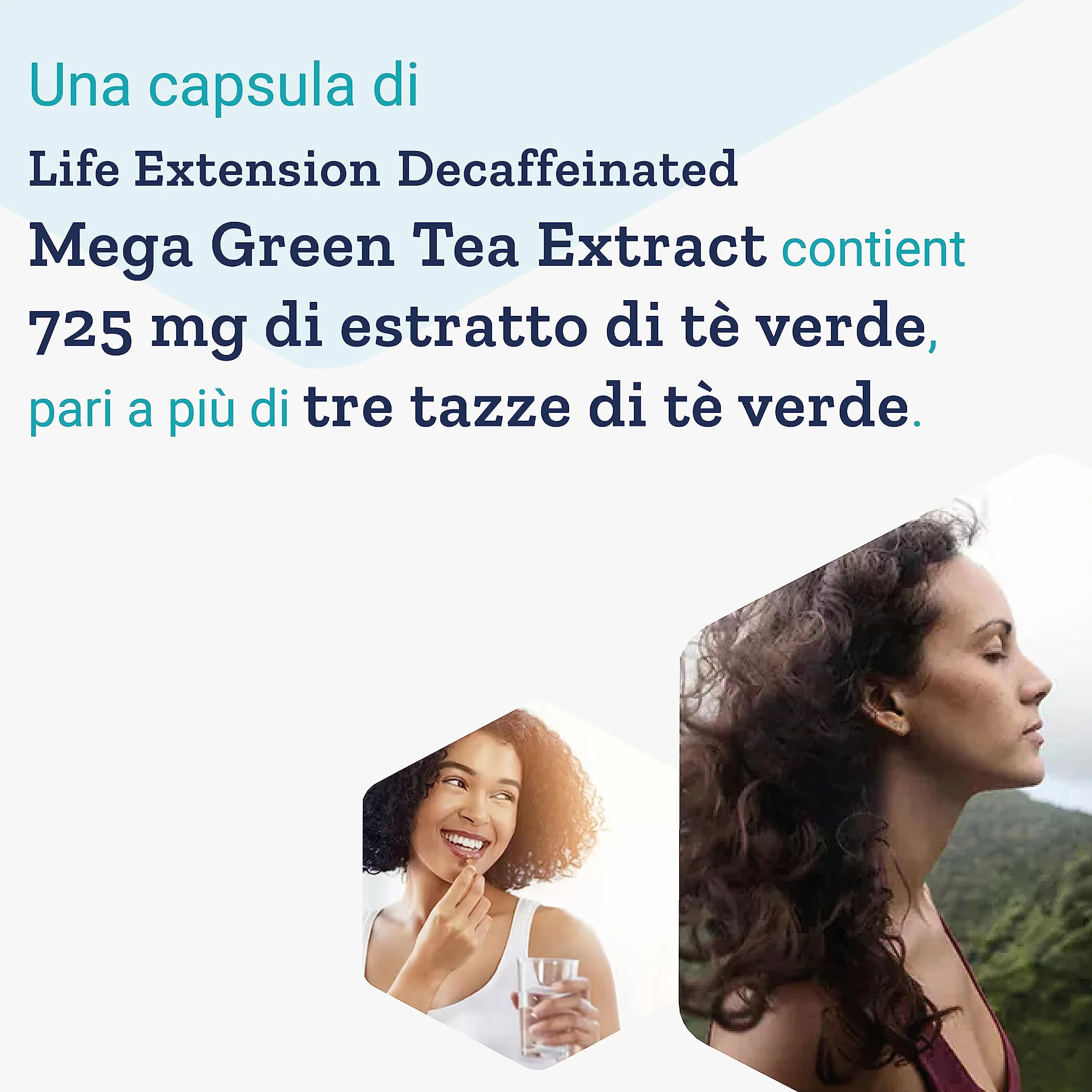 Life Extension, Mega Estratto di Tè Verde, 725mg, Decaffeinato, 100 Capsule Vegane, Testato in Laboratorio, Vegetariano, Senza Glutine, Senza Soia, Non OGM