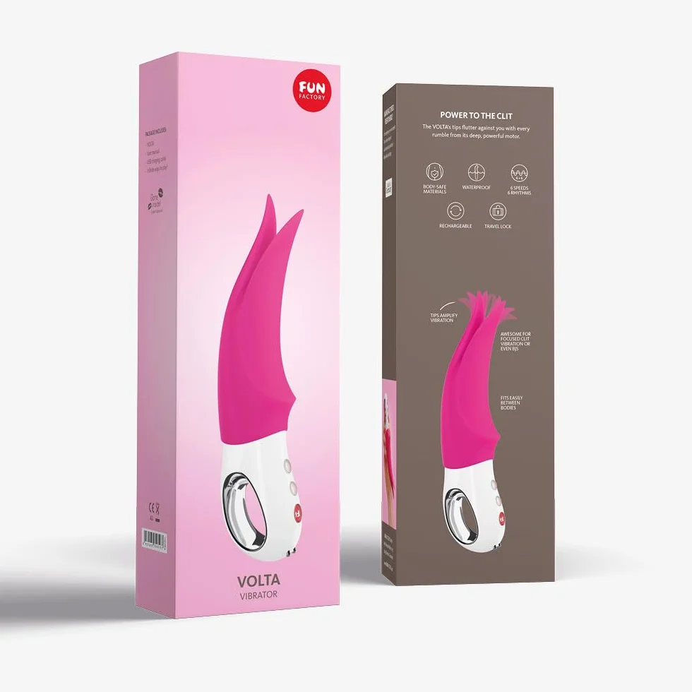 Fun Factory VOLTA - Vibratore esterno per lei con punte flessibili, Vibratori clitoride, Silicone, Rosa