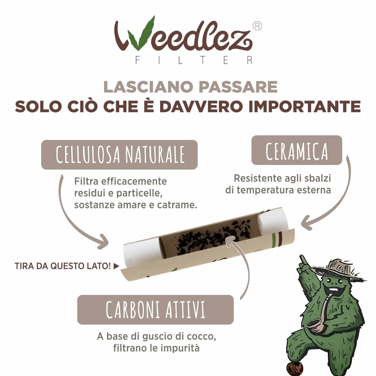 Filtri a Carboni Attivi e Cellulosa Mister Canapa 6 mm 50 Pezzi