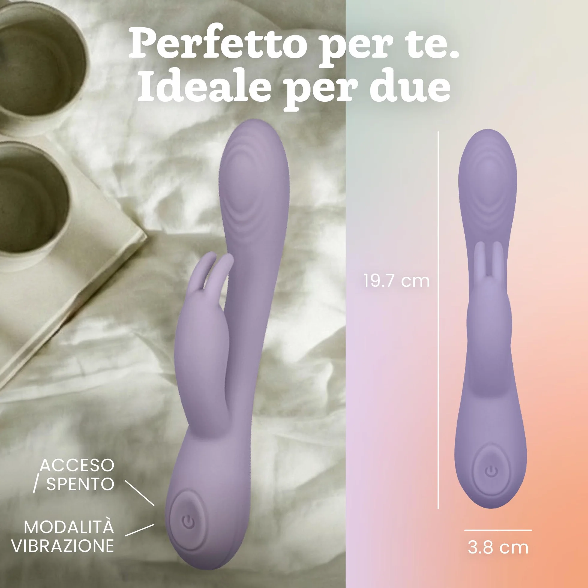Vibratore Coniglio di Oliver James – 10 Modalità di Vibrazione, Silicone Potente e a Basso Rumore, Resistente all’Acqua, Punto G & Clitoride, Giocattolo Intimo per Donna, Vibratori (lilla pastello)