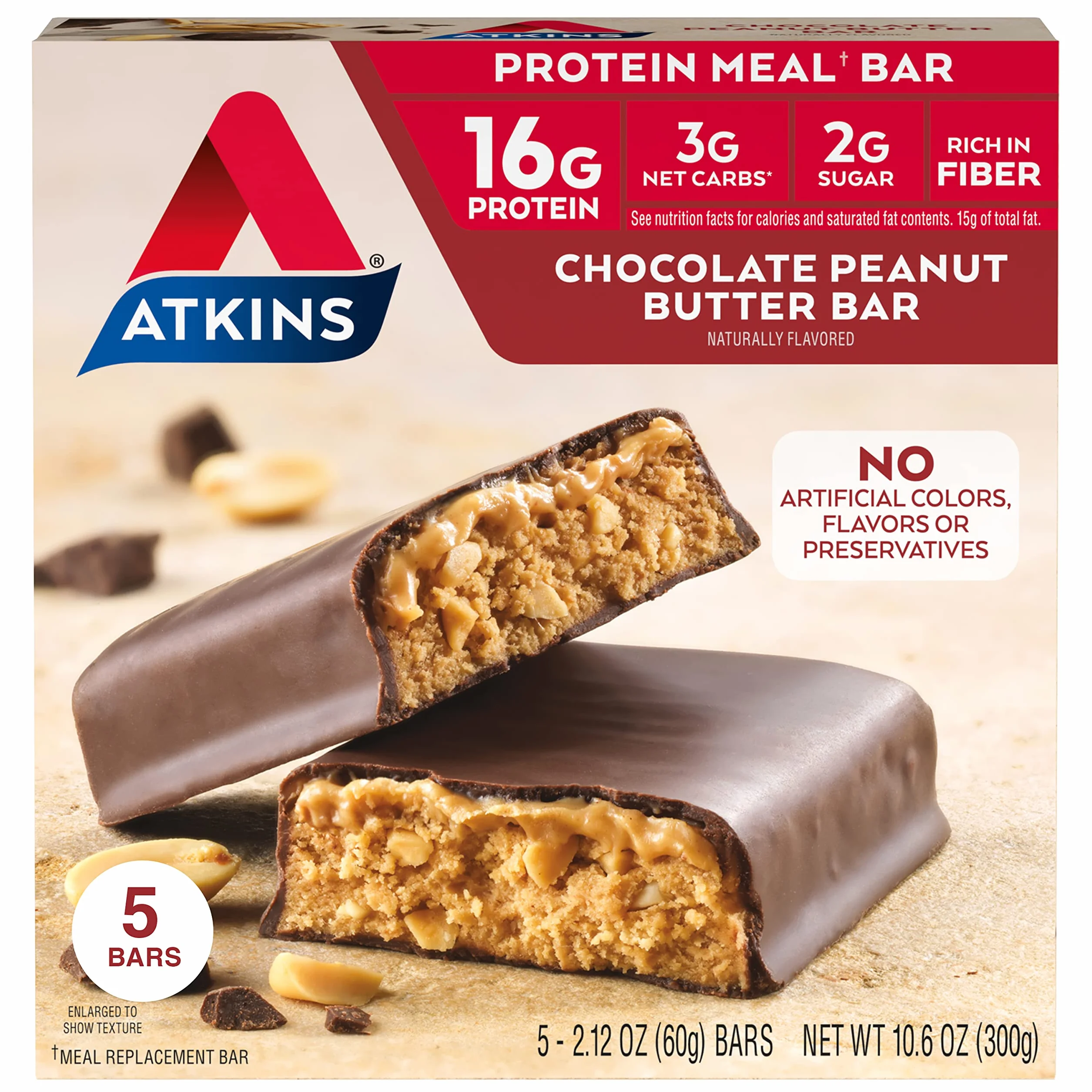 Atkins Advantage Bar Chocolate Peanut Butter 5 Bars