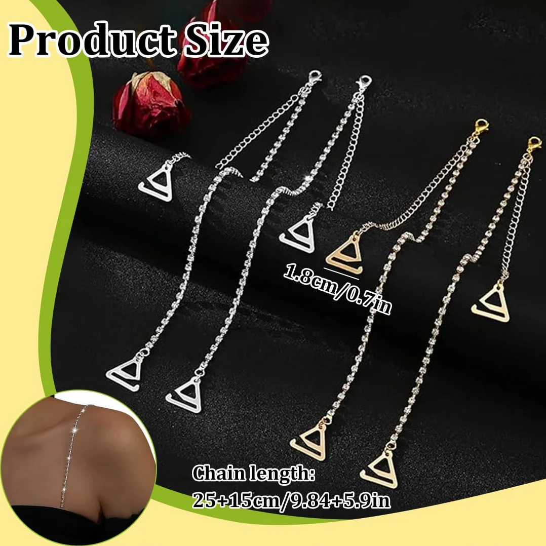 Spalline per Reggiseno con Strass, Regolabili, Antiscivolo, Elegante, 4 Pezzi per Abiti e Top