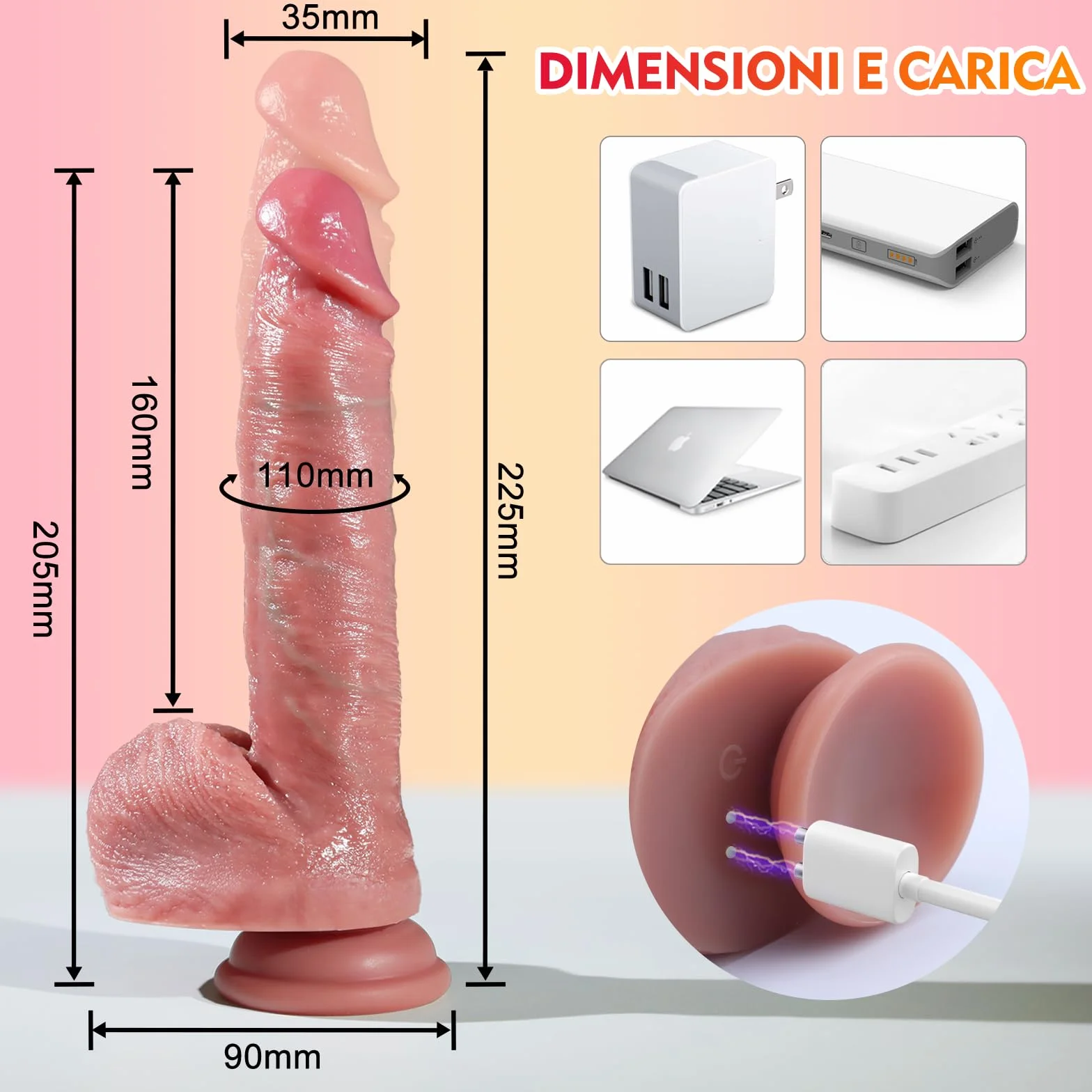 Dildo Anale Vibratoreper Donna Professionale - Vibratore Realistico Riscaldante Sex Toys Donne con Modalità Vibrazione e Spinta, Vibratori per Donne Punto G con Telecomando, Sexytoysys Donna e Uomo