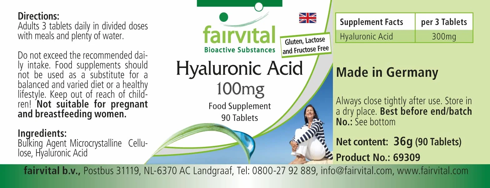 Fairvital Acido Ialuronico 100 mg 90 Compresse Vegano