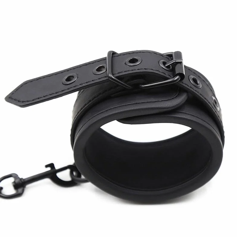 BONDAGERIE® Manette All Black Morbide, con catenina, colore Nero