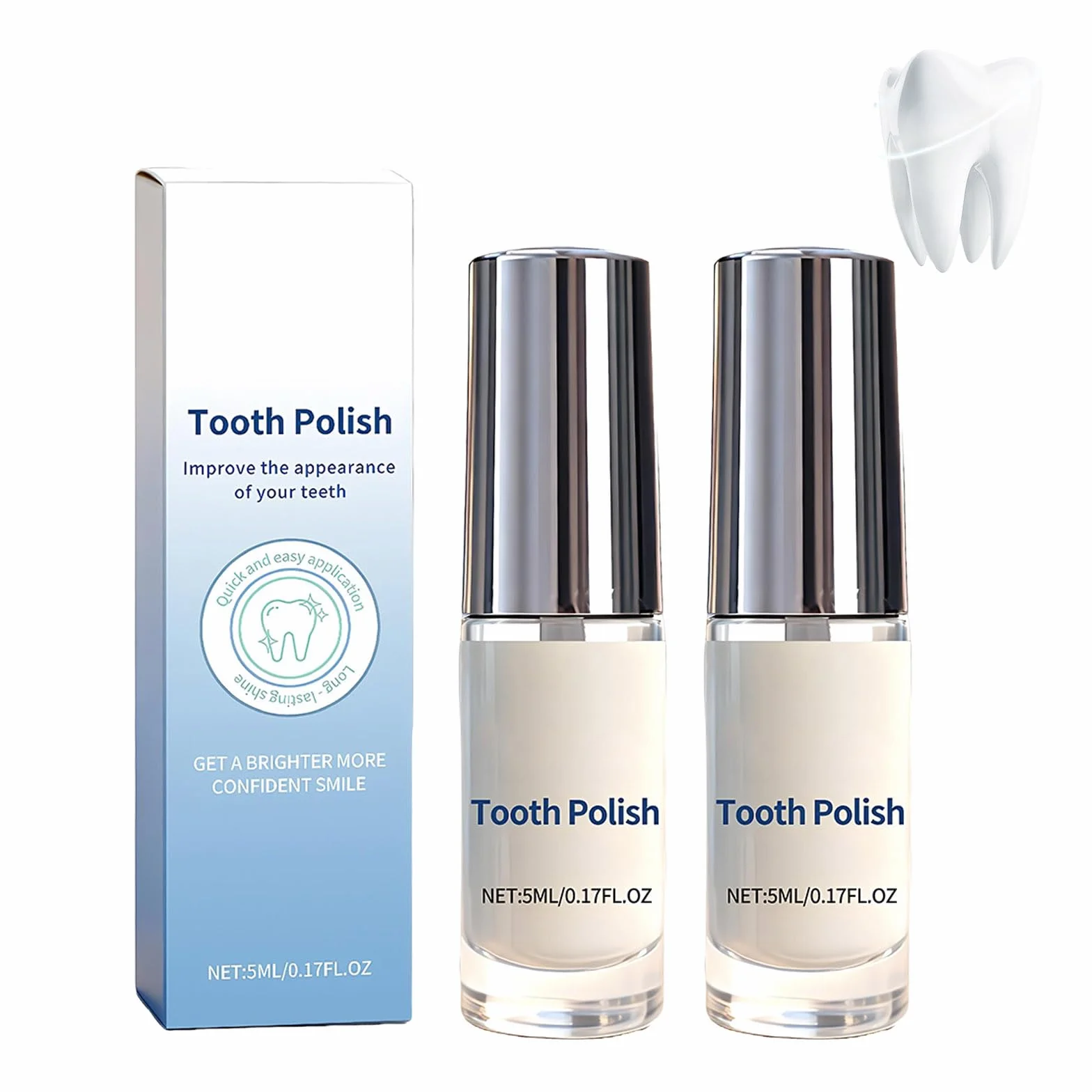 Tooth Paint 5ml*2 - Sbiancante Dentale, Formula Delicata, Rimuove Macchie Sorriso Bianco