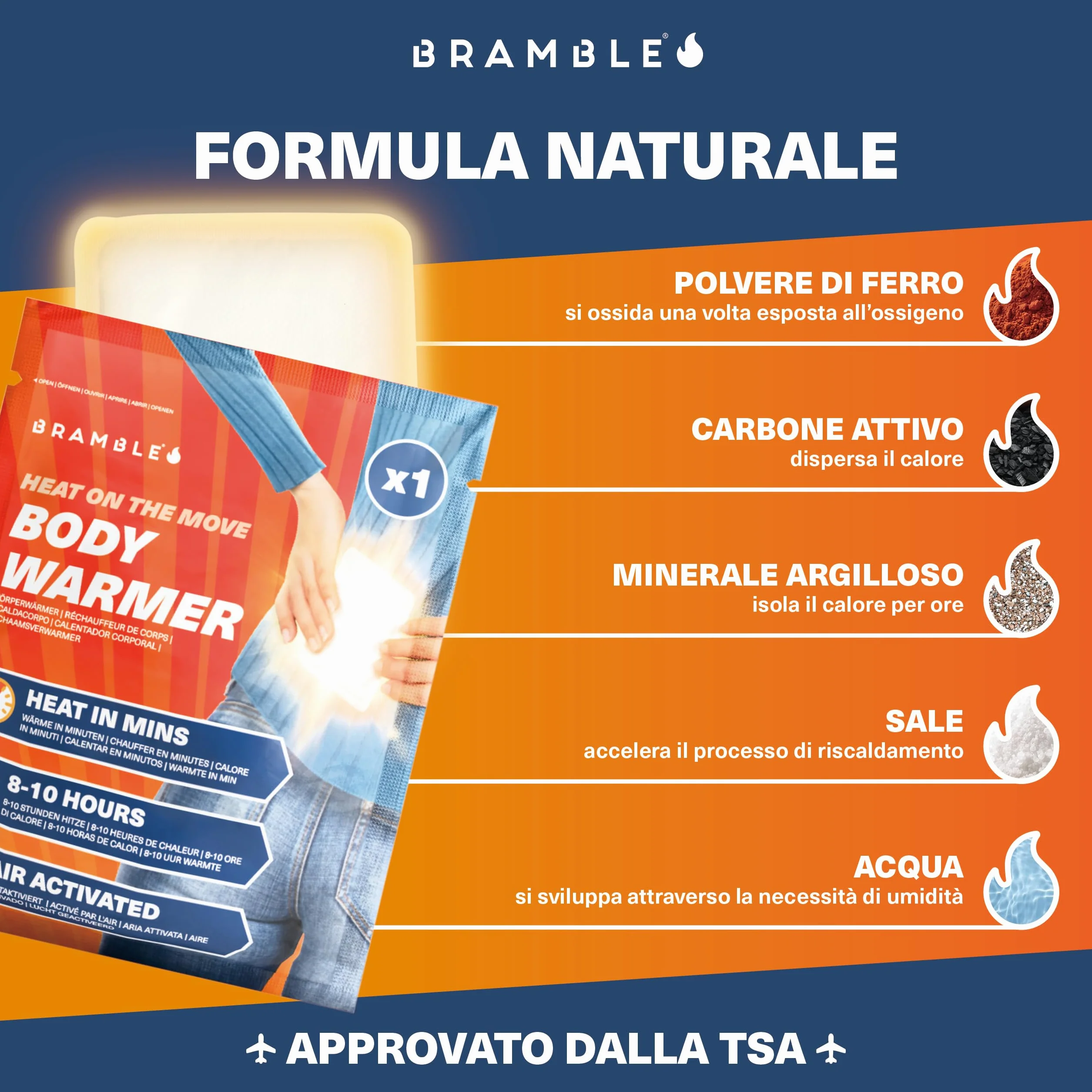 Bramble Scaldamuscoli adesivi cerotti ultrasottili calore mirato 40 sztuk 10 godzin