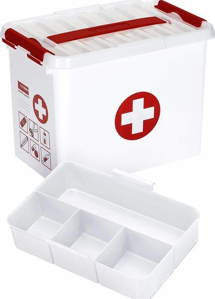 Sunware Q-Line Valigetta Pronto Soccorso Vuota 9L 30x20x22,3cm Cassetta Medica Kit Primo Soccorso Casa Auto