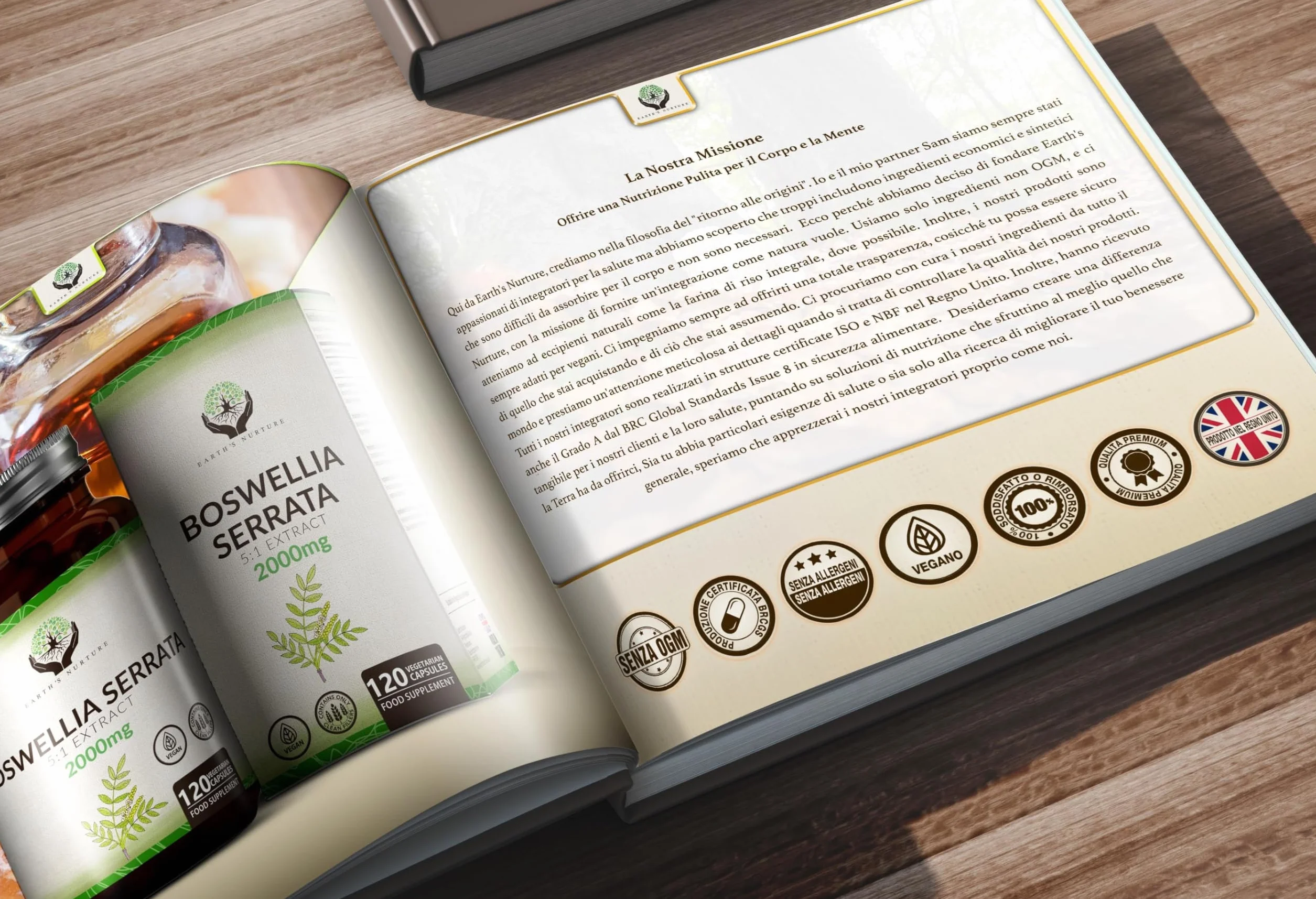 EN Boswellia | 120 Boswellia Serrata - 2000mg Boswelia per Dose | Boswelia Serrata Alto Dosaggio | Non-OGM, Senza Glutine e Allergeni | Prodotto nel Regno Unito