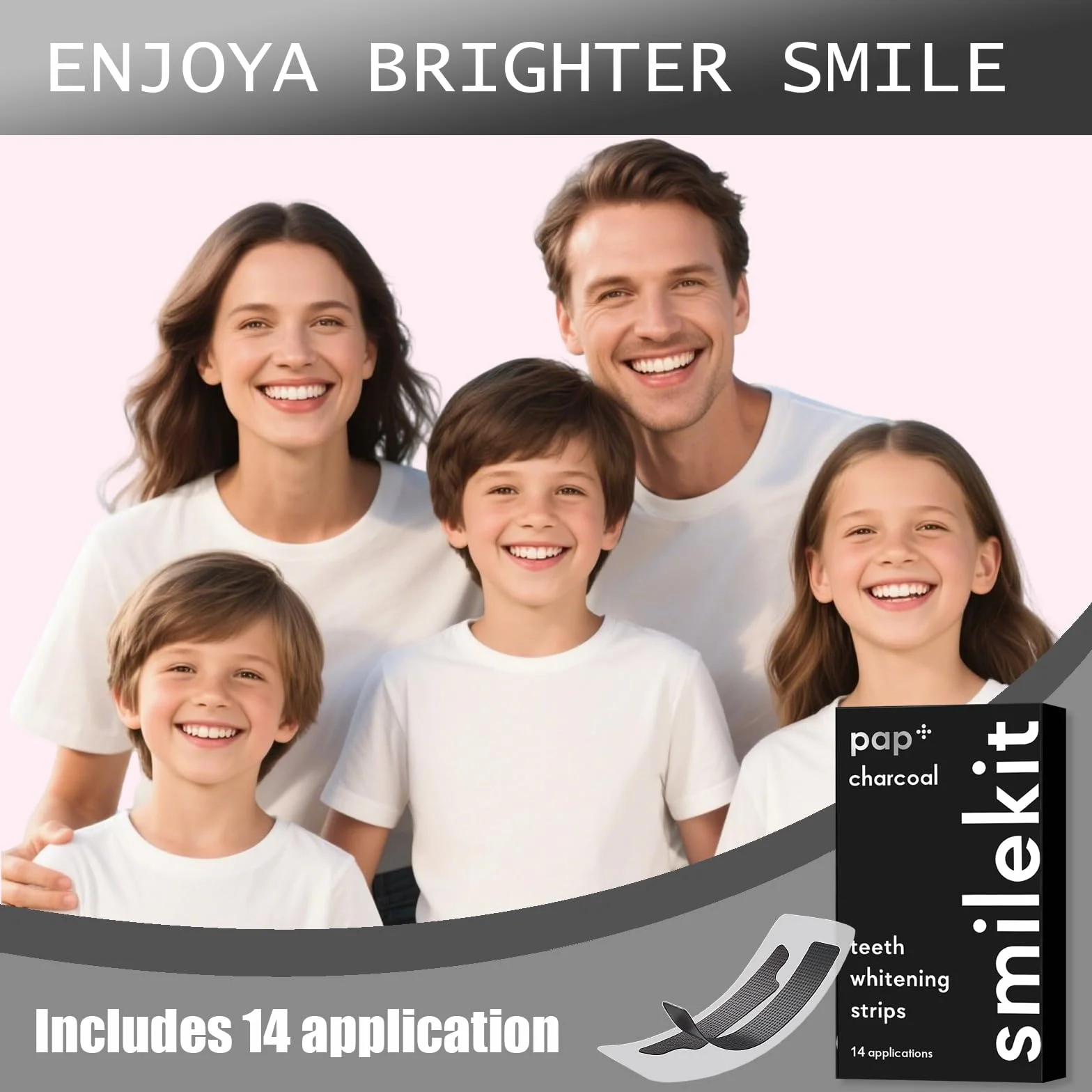 Strisce sbiancanti denti 28 applicazioni,di bambù del carbone di legna sbiancamento dei denti strisce,Sbiancamento Senza Danni,Teeth Whitening Strips, pulizia