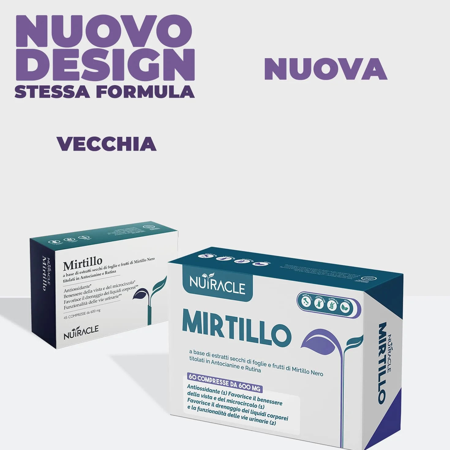 Nutracle Mirtillo Nero 60 compresse 600mg Integratore Microcircolo Gambe Capillari Occhi Vista Drenante Circolazione