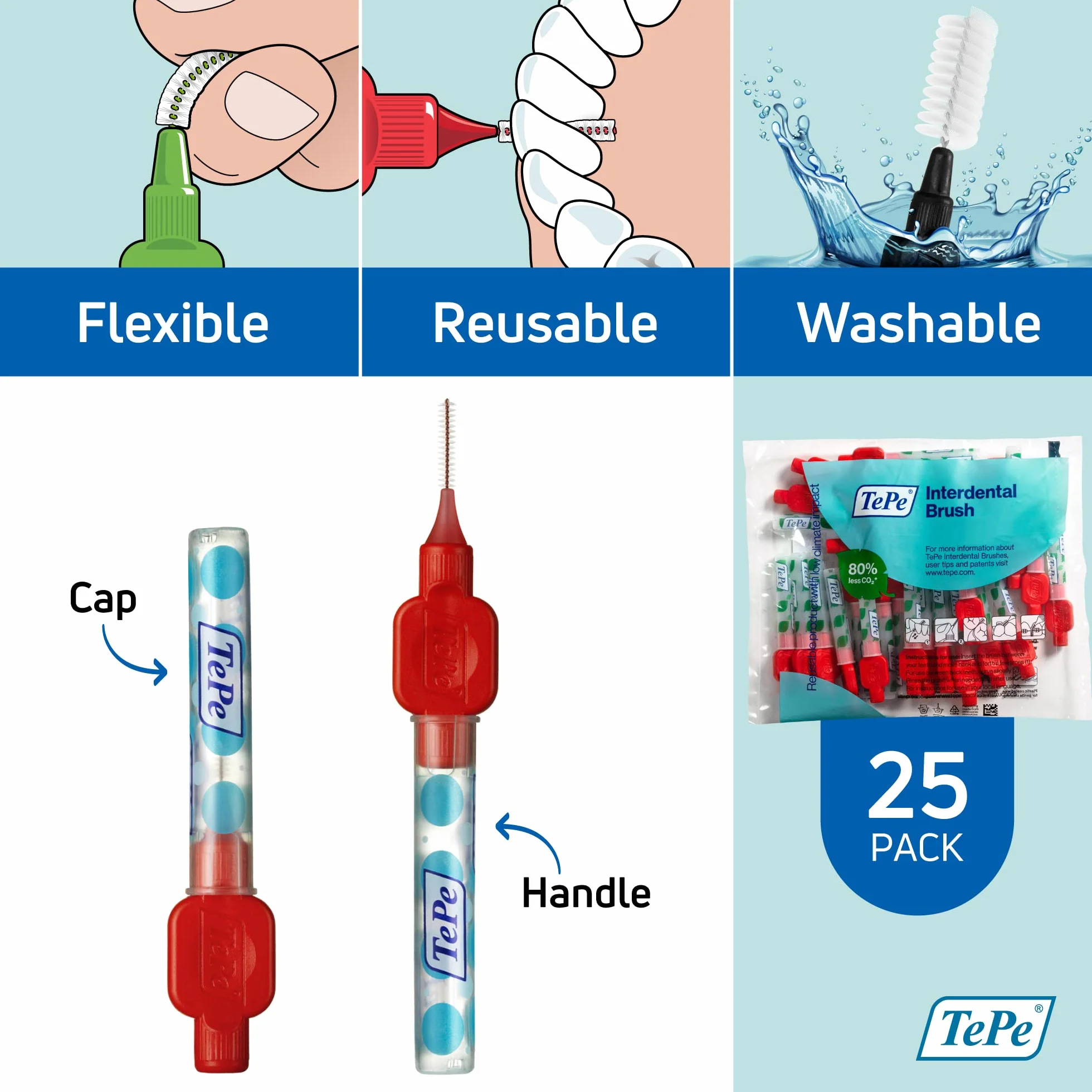 TEPE Original Interdental Brushes 0,5 mm Red 25Pcs