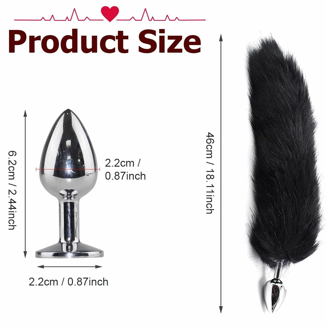 1 Pezzi Anale Metallo, Anal Butt Plug, Set Plug Anale con Cristallo Diamante, Plug Anale Giocattoli del Sesso per Principianti Donne, Coppie, Uomini - Nero