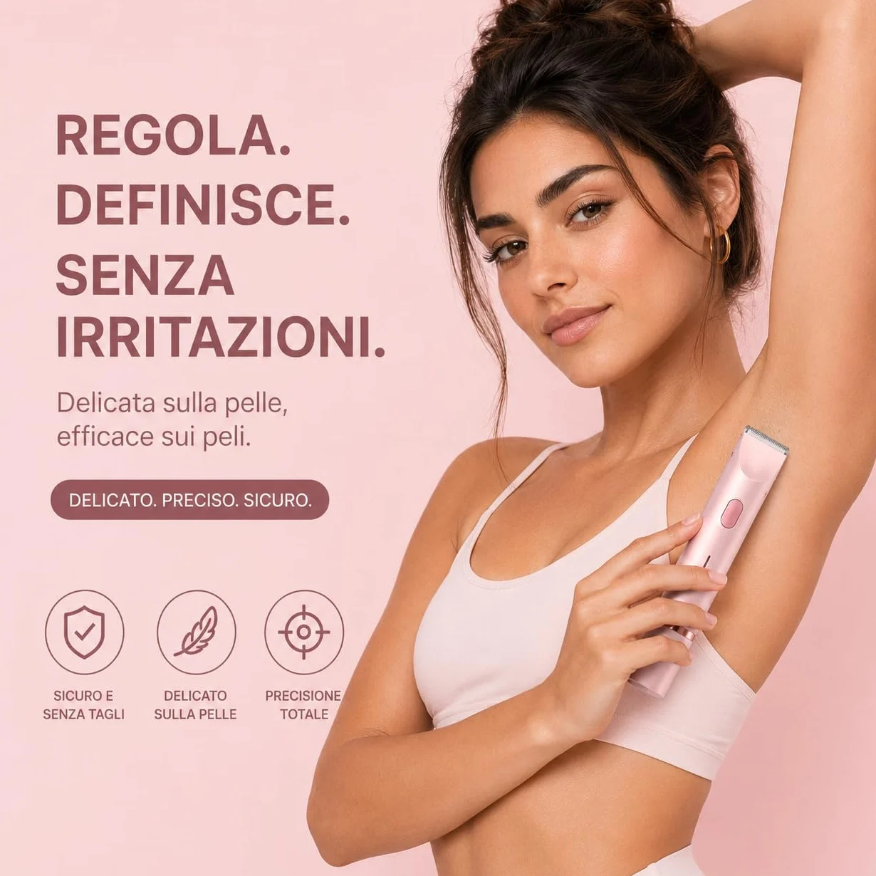 Rasoio Elettrico Donna 2 in 1 IPX7 Impermeabile Depilatore Bikini Doppia Testina