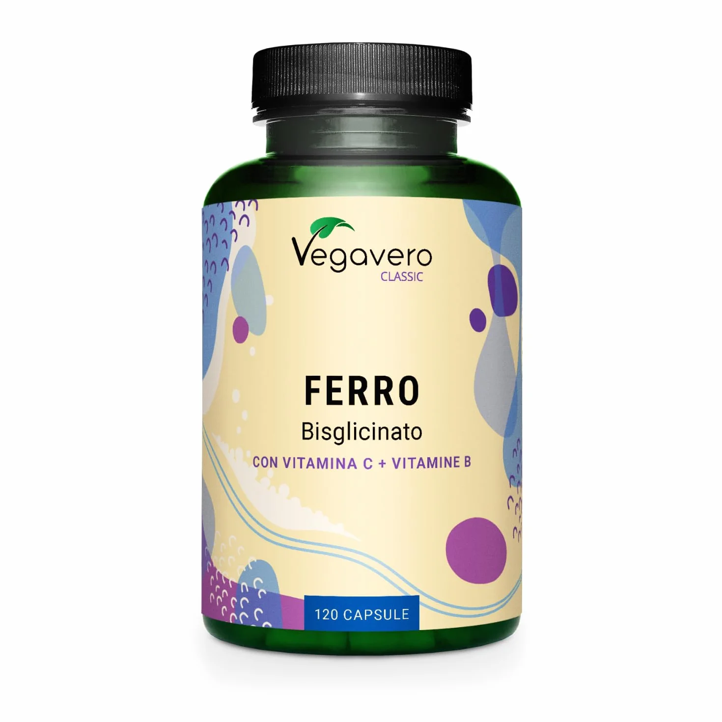 Integratore FERRO 30mg | con Vitamina C, Acido Folico, B12, B2, B6 | Anemia, Mestruazioni, Stanchezza, Difese Immunitarie | Senza Additivi | Vegan | Vegavero®