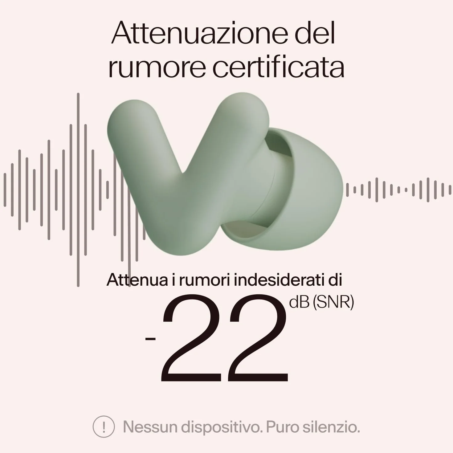 Alpine Silence Tappi Orecchie per Dormire, Viaggiare & Concentrarsi - Protezione Uditiva Comoda, Riutilizzabile - Forma a V aderente & Punte Morbide – XS/S/M/L – Verde